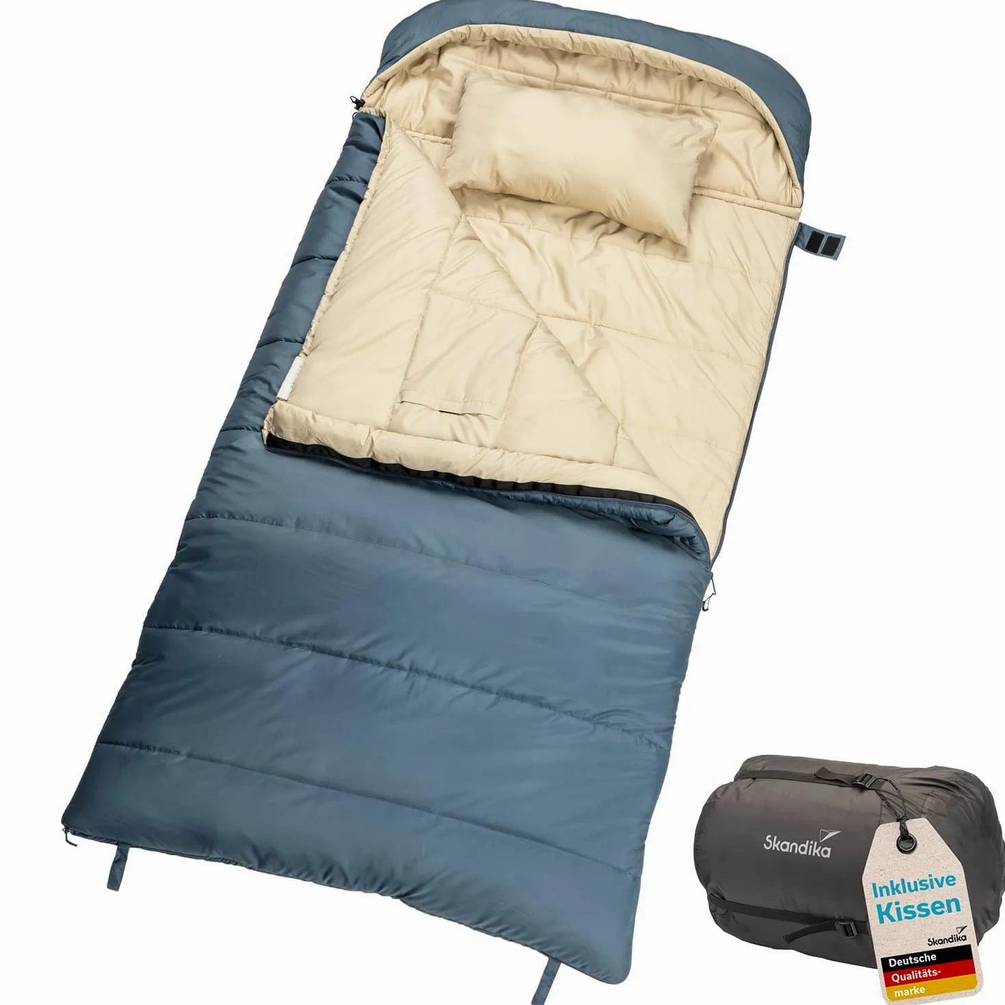 Skandika Oppdal Saco de Dormir para Adultos, Compacto, Ligero, Rectangular, hasta 7 °C, 230 × 90 cm, para Exteriores, Camping, Senderismo