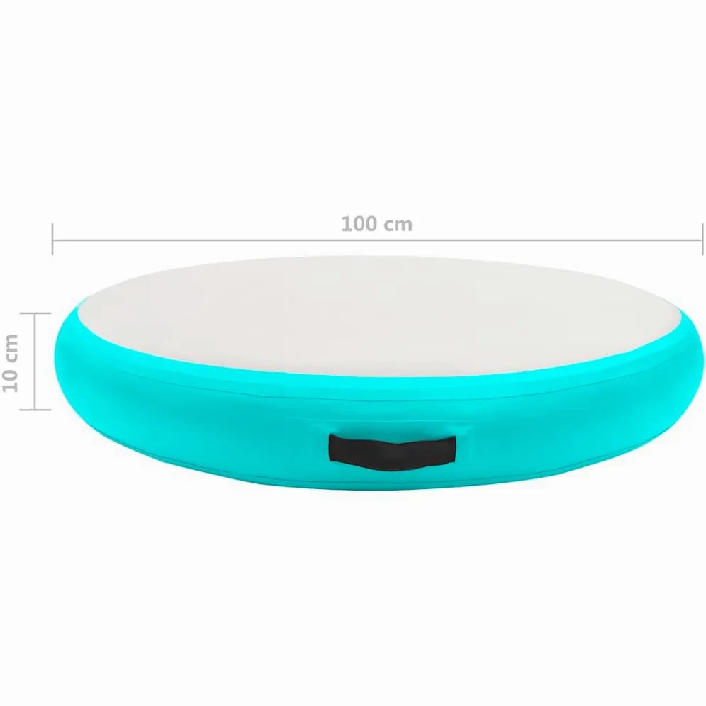 vidaXL Esterilla Inflable de Gimnasia y Bomba Estera Ejercicio Colchoneta Yoga Parque Escuela Clube Deportivo Antideslizante PVC Verde 100x100x10 cm