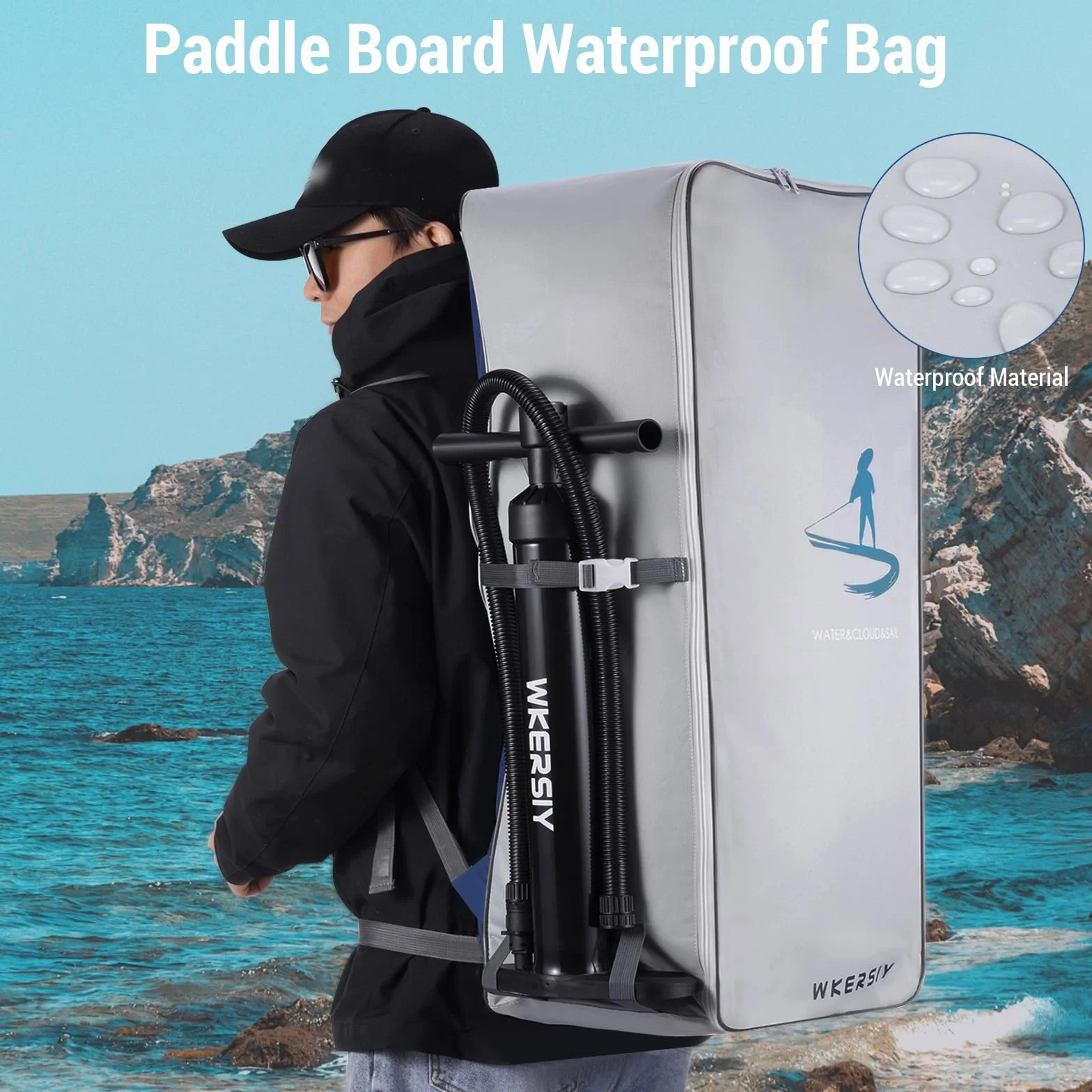 Kavolet Mochila para Paddle Board 105 L, Bolsa Tabla Surf SUP, Mochila Viaje Impermeable Oxford Gran Capacidad