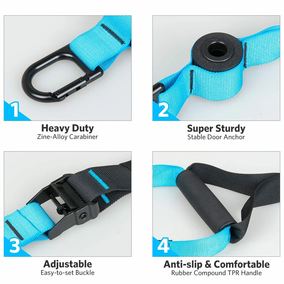 Dusgut Entrenamiento en Suspensión, Bandas Elásticas Fitness, Mejora la Flexibilidad y el Equilibrio, Adecuado para Entrenamiento Muscular, Entrenamiento Central, Ejercicio Aeróbico (Azul)