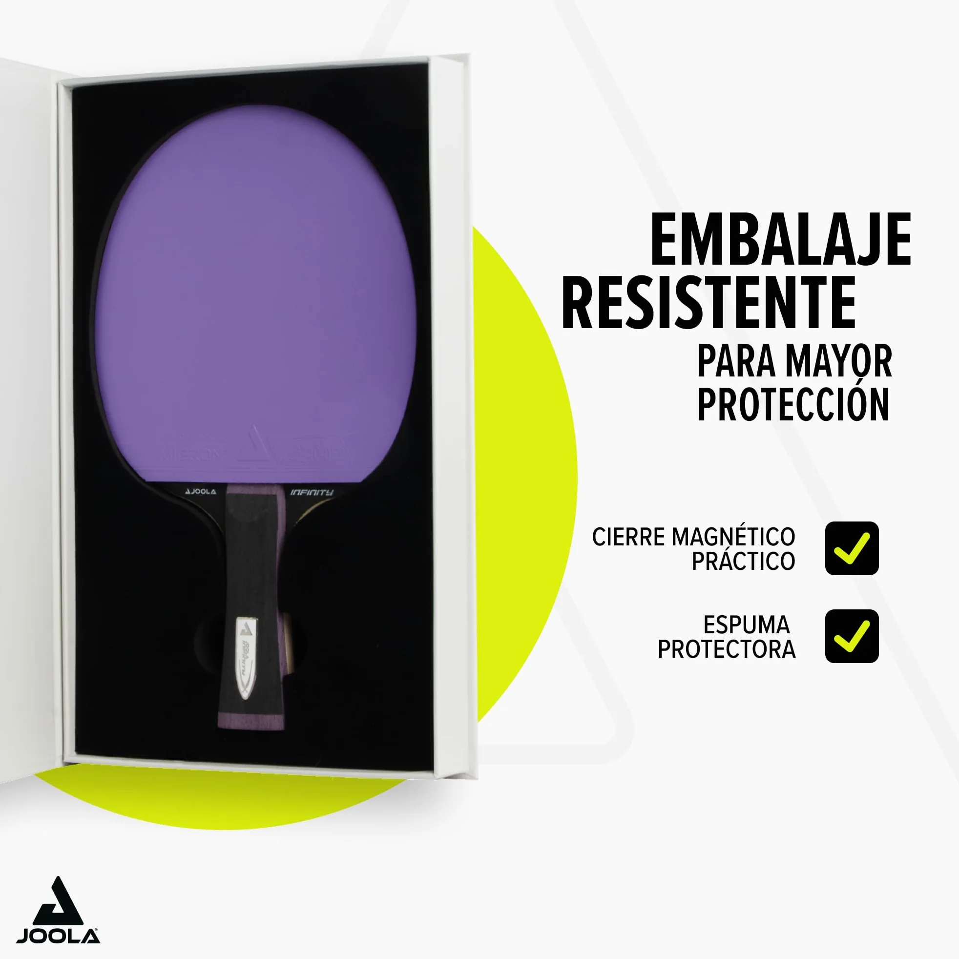 JOOLA Raqueta de tenis de mesa White Infinity Carbon – Raqueta profesional con almohadillas Micron+