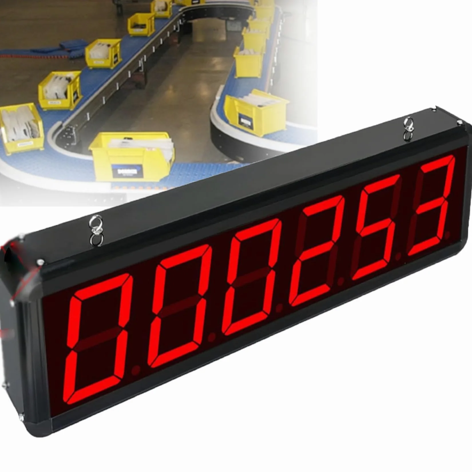 Contador digital con pantalla LED, pantalla de 6 dígitos para cinta transportadora, línea de producción, seguimiento de visitantes de personas