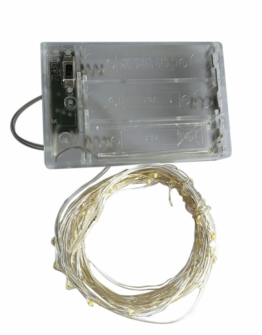 Guirnalda luces pilas 2 Modo Plata Alambre Cadenas 5 metros 50 leds Blanco Cálido para Decoración