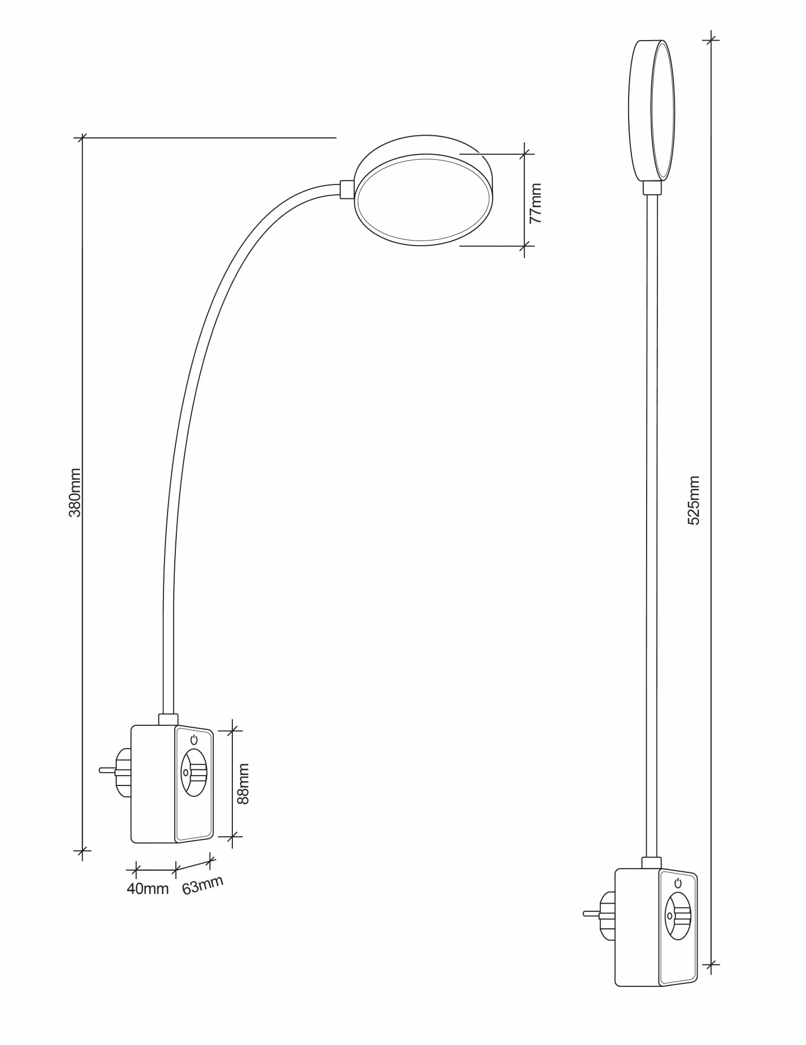 SEBSON Lámpara Enchufe Pared LED Regulable, Lampara de Lectura con USB-C, Cuello de Cisne Flexible, Blanco Neutro 4000K, 4,5W, 420lm, Negro
