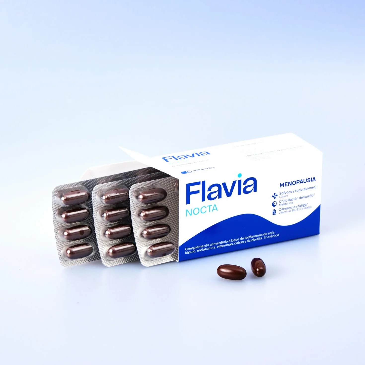 FLAVIA Nocta 30 Comprimidos Menopausia Isoflavonas Soja Melatonina Sueño
