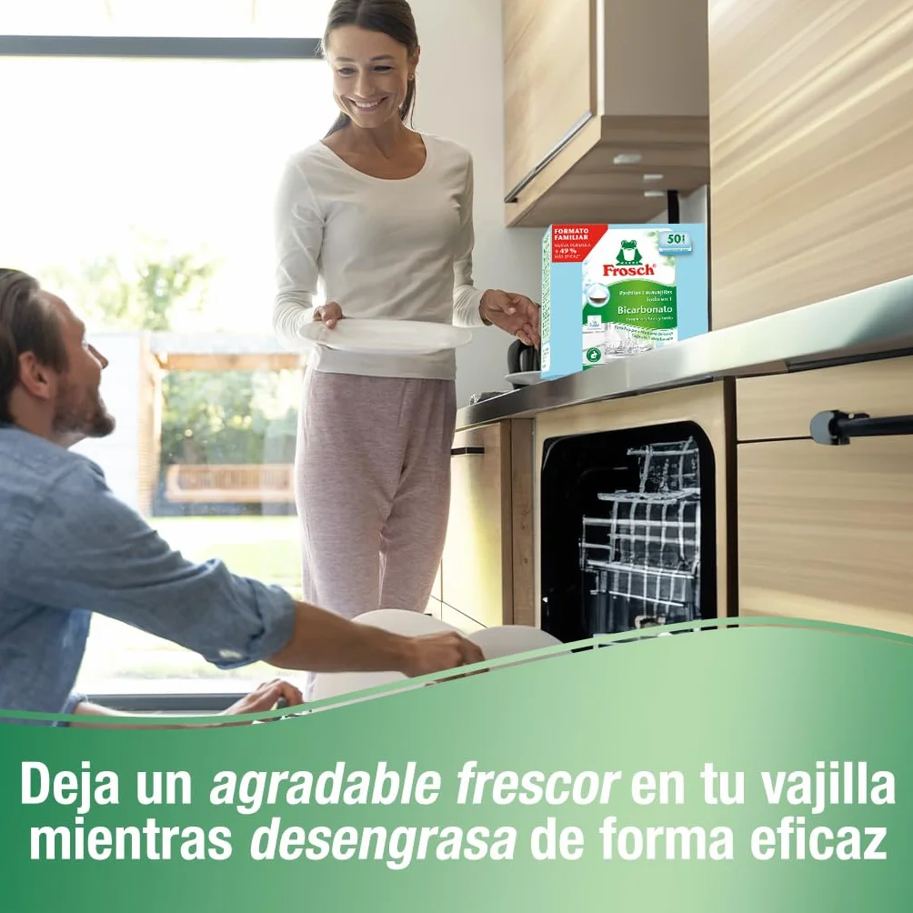 Frosch Pastillas Lavavajillas Todo en 1 con Bicarbonato 50 Dosis 0.2 kg