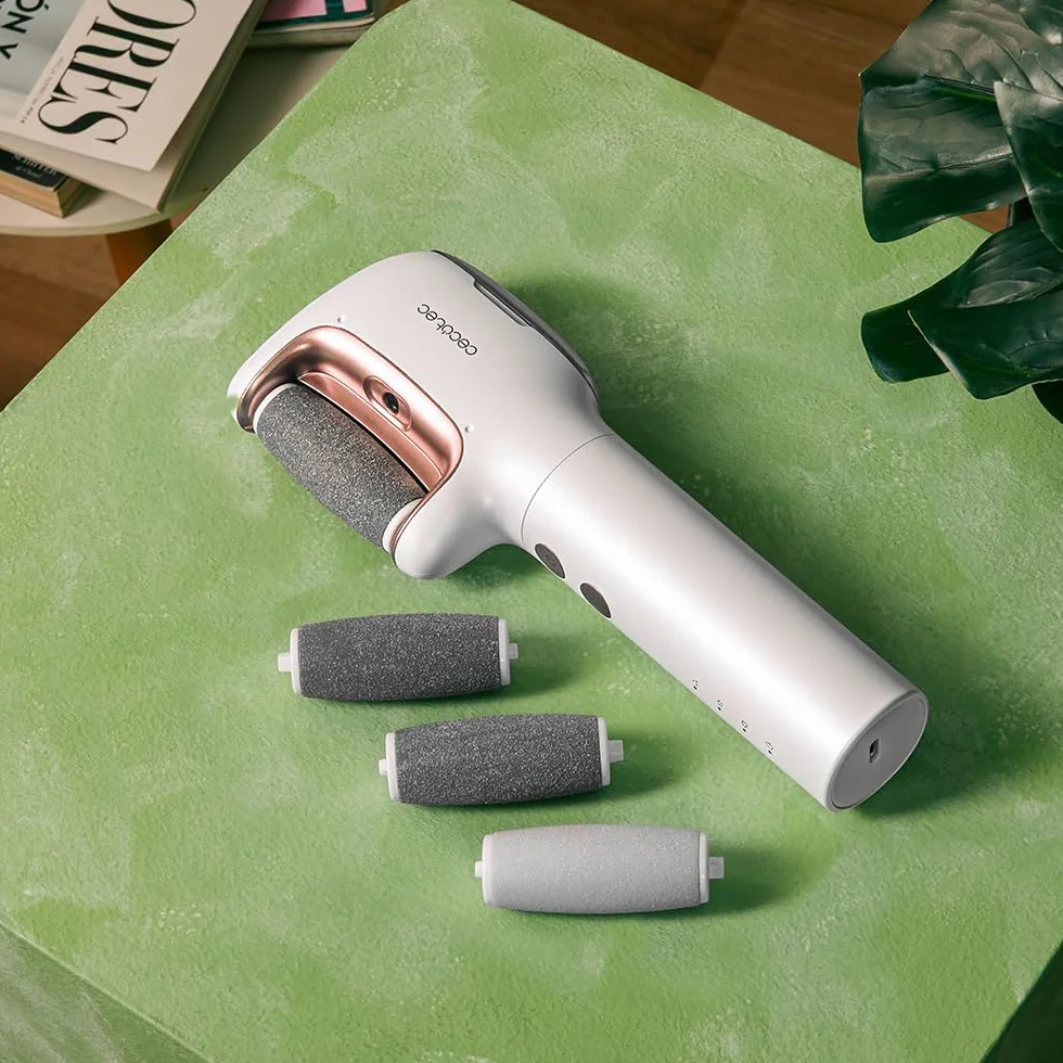 Cecotec Lima Eléctrica Pies Durezas Recargable IPX7 3 Cabezales Vapor SkinCare