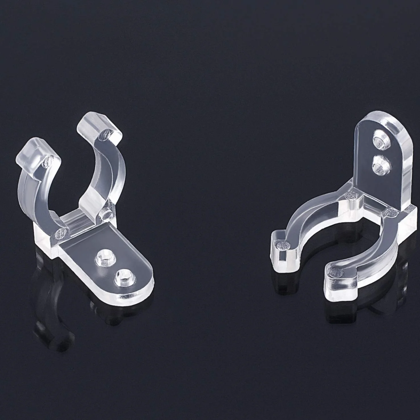 Clips de fijación para tubo de luz LED, 40 unidades, soporte transparente de plástico