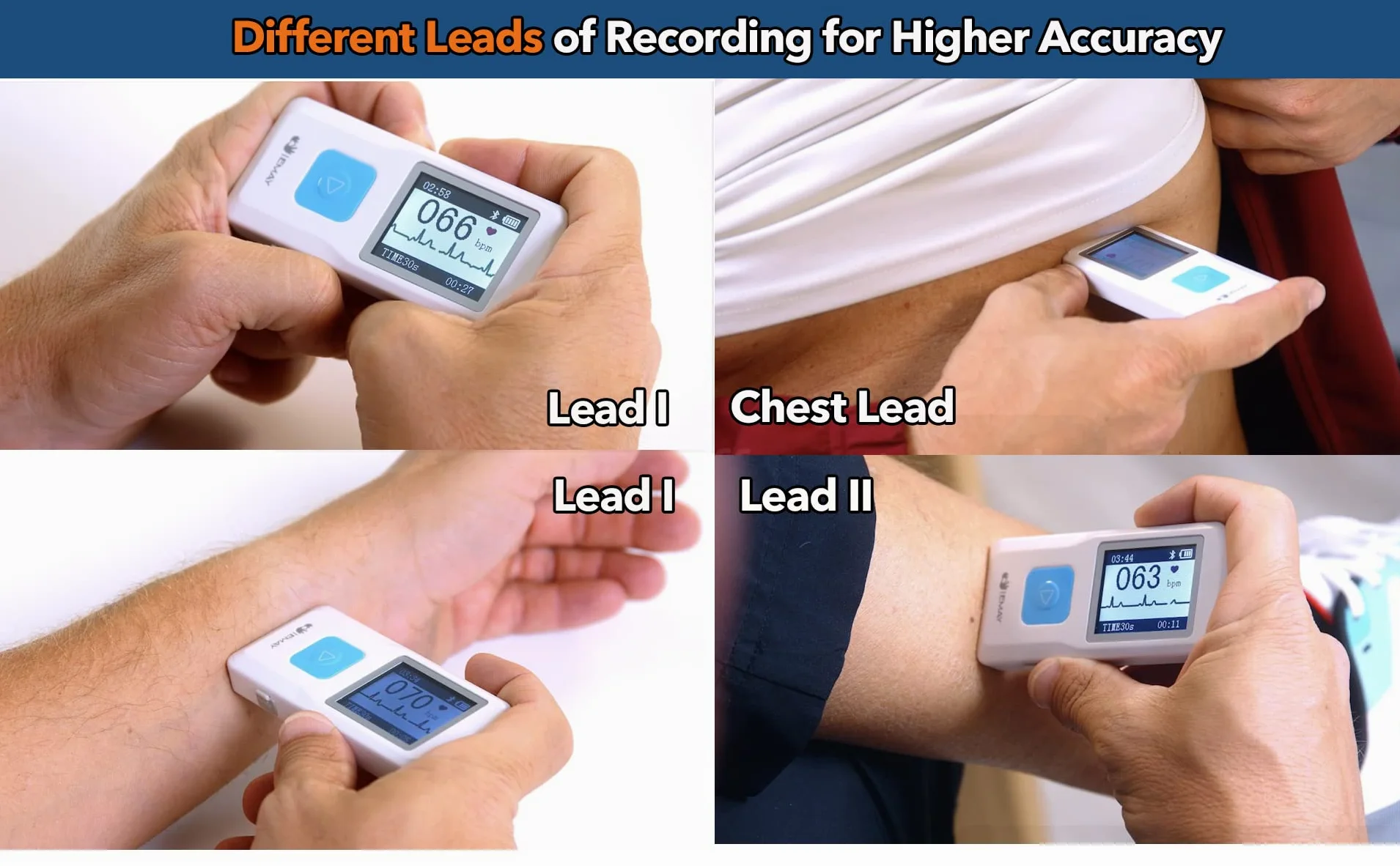 EMAY Monitor Inalámbrico de Salud Cardíaca (para iPhone y Android, Mac y Windows), Monitor Portátil de Frecuencia Cardíaca y Ritmo