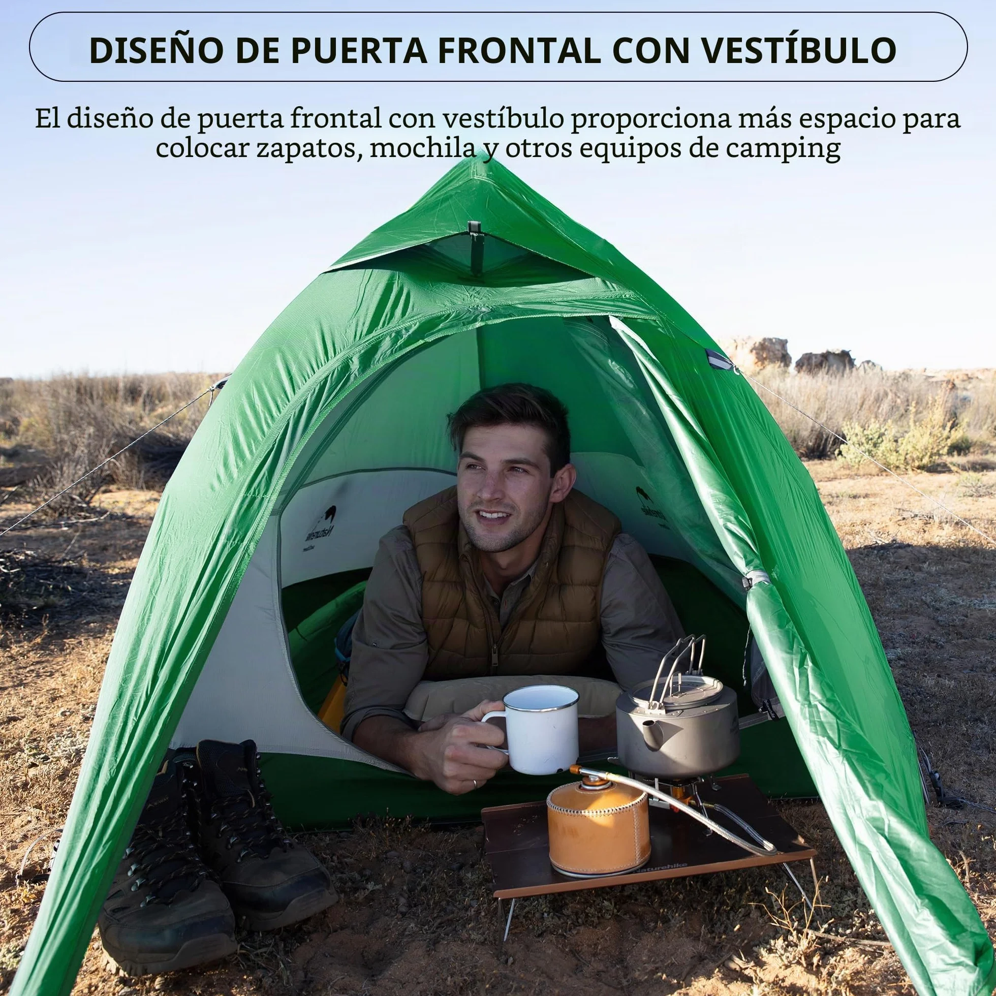Naturehike Cloud-up Ultraligero 1 Persona Tienda de campaña Impermeable Doble Capa