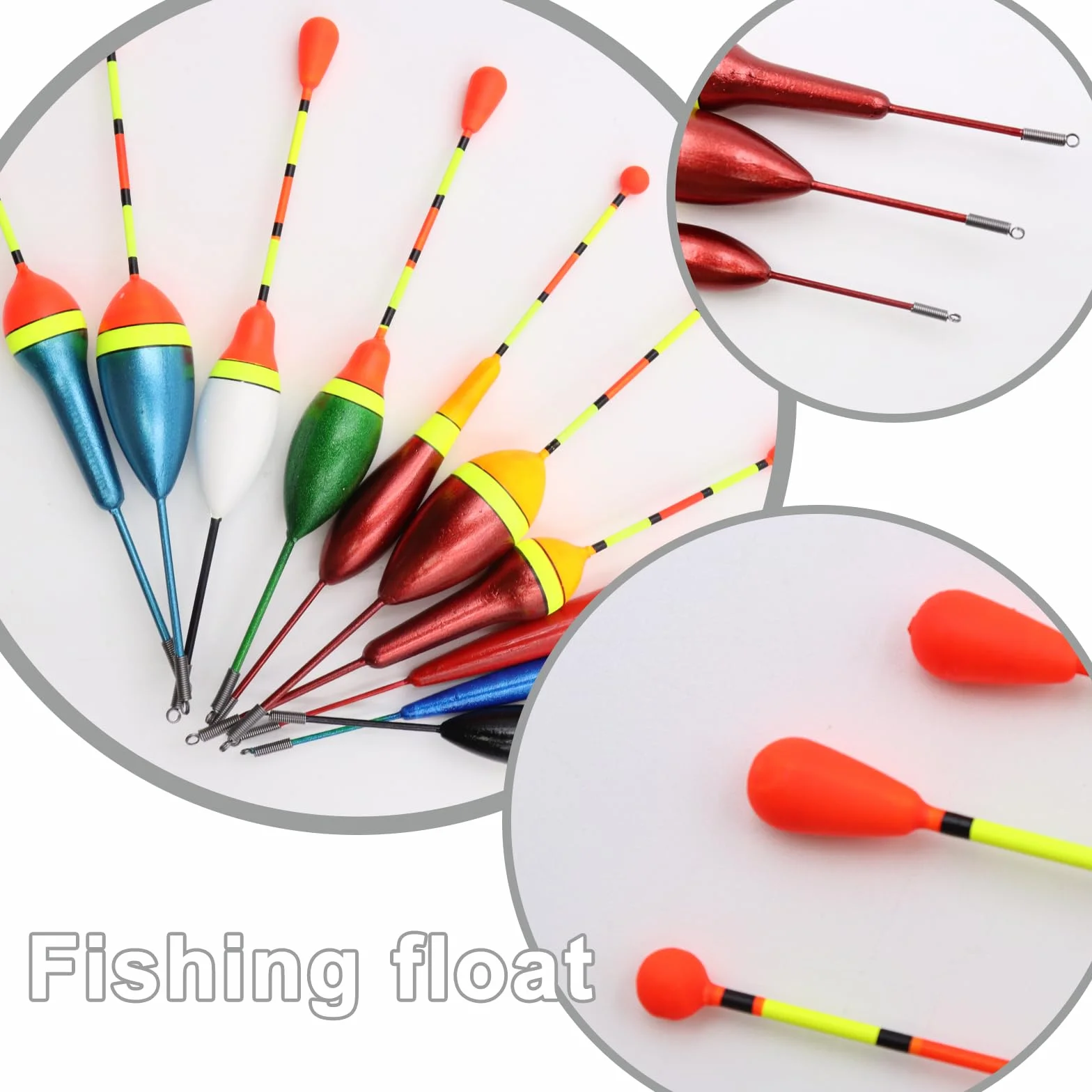 10 pcs Flotadores de Pesca de Mar con Plomos Pesca Boyas de Pesca de Diferentes Tamaños Bobbers para Pesca Nocturna en El Mar (0.6g/0.8g/1.2g/2.5g/3g/4.5g)