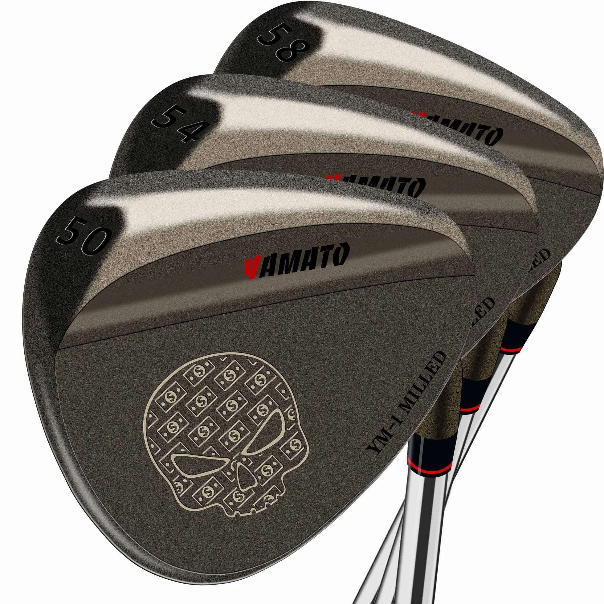 Yamato Juego de cuñas de Golf Individuales 50/52/54/56/58/60, Cara fresada para Giro