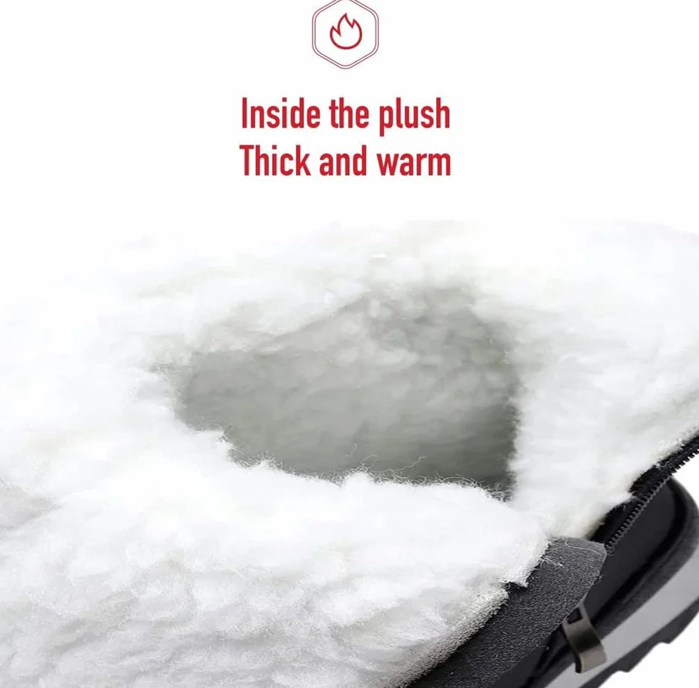 Botas de Nieve Mujer Cremallera Impermeables Aisladas Invierno