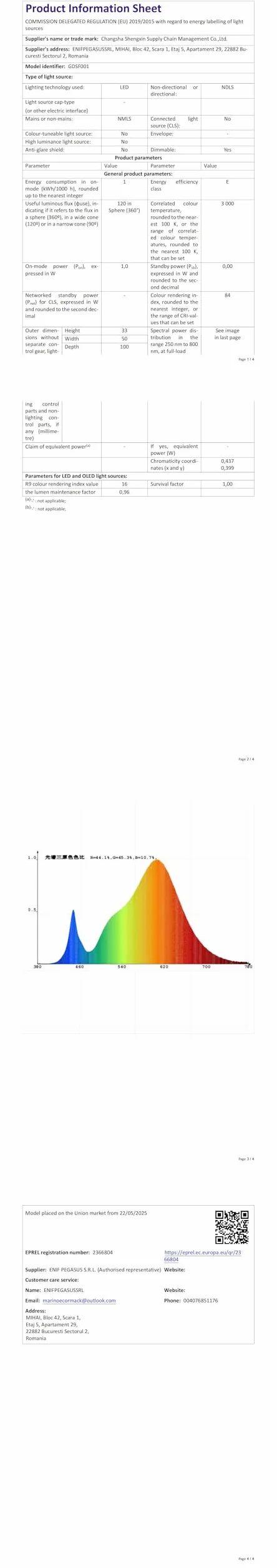 Foco de pared inalámbrico recargable 3000 mAh 3 colores regulable mando a distancia negro
