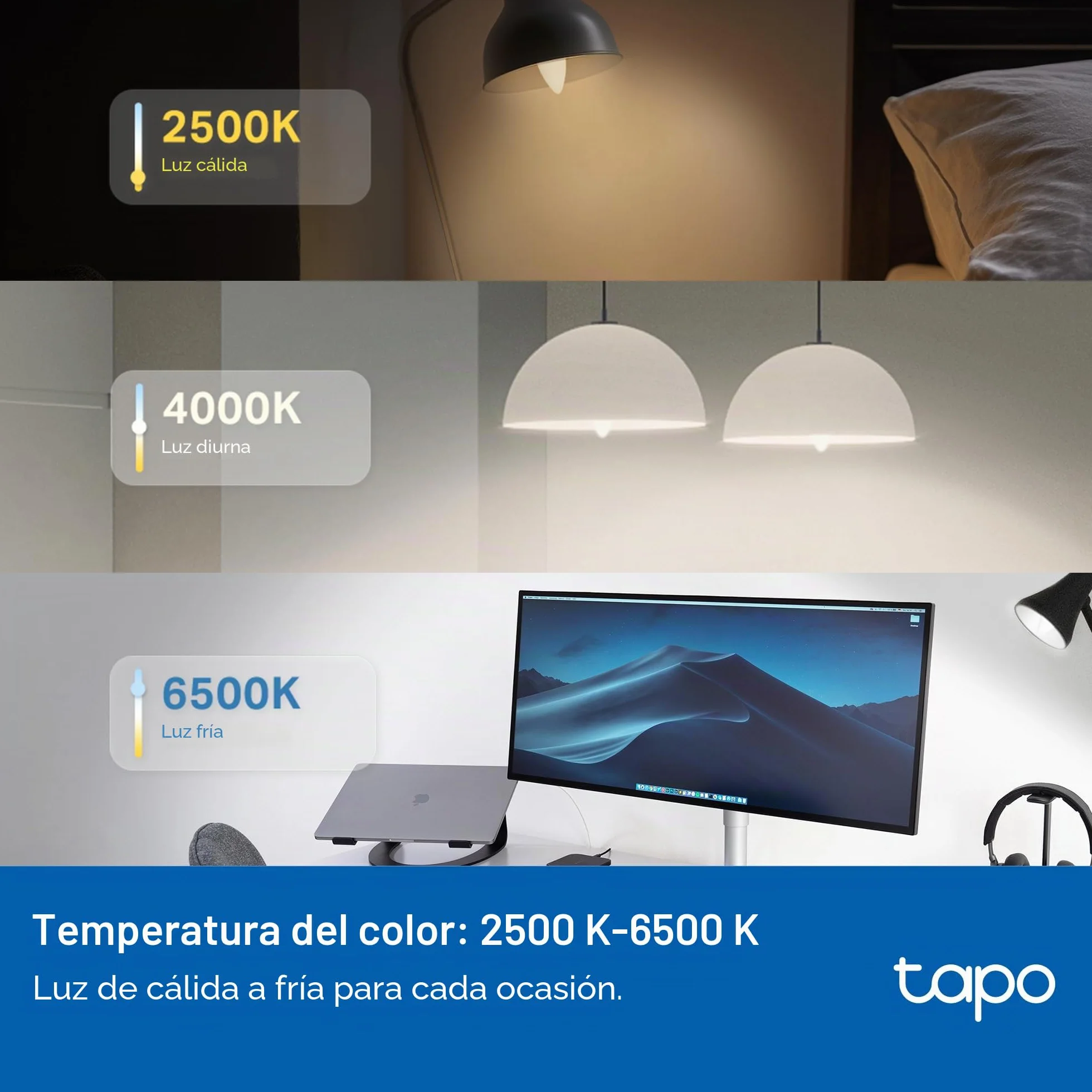 Tapo L430C Bombilla LED E14 WiFi Multicolor 2500K-6500K Regulable 40W 470Lm Alexa Control de Voz