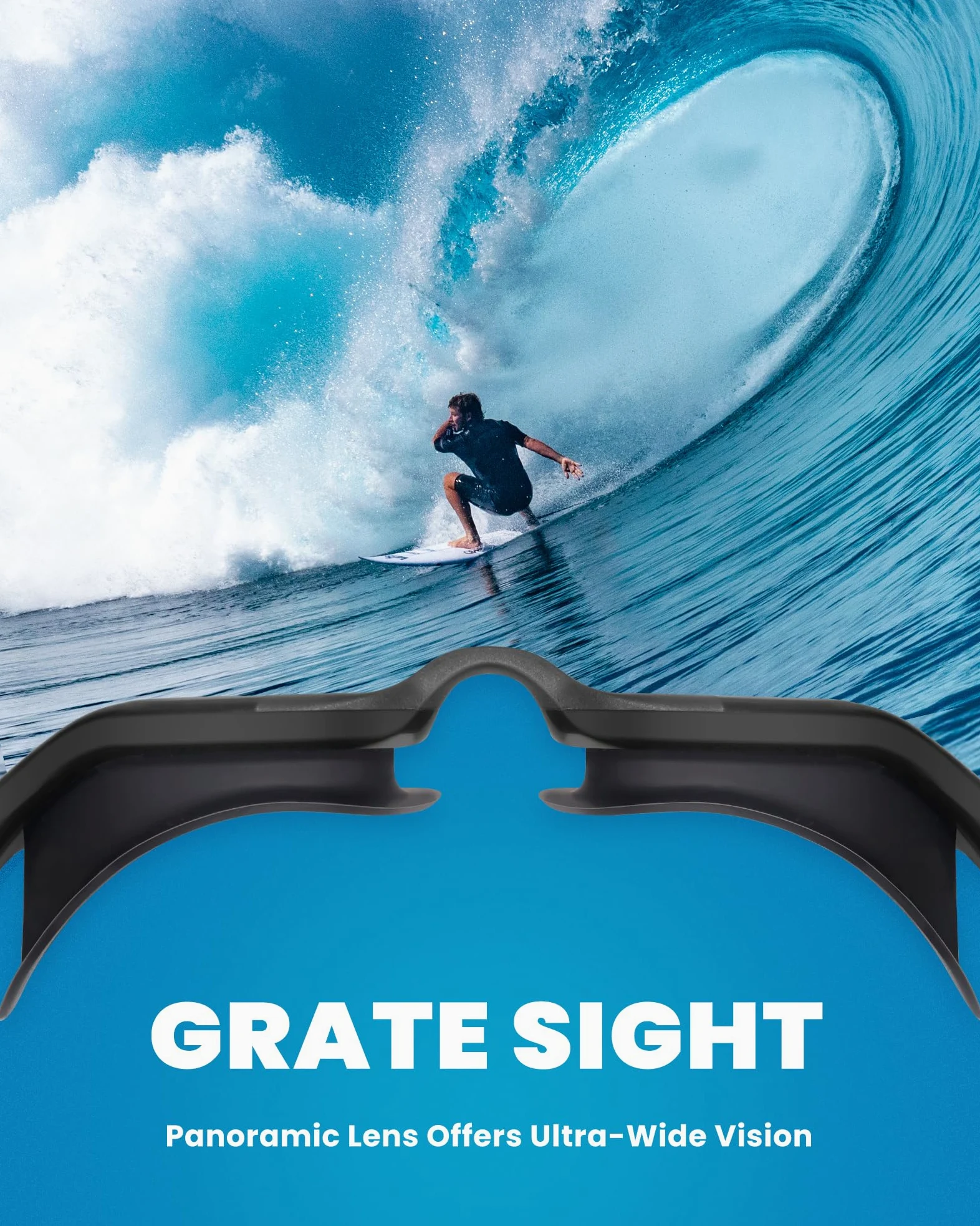 Freela Gafas de natación polarizadas para adultos, hombres y mujeres, gafas de natación para piscina de agua, visión amplia, transparente, antivaho, protección UV, gafas de natación azules para