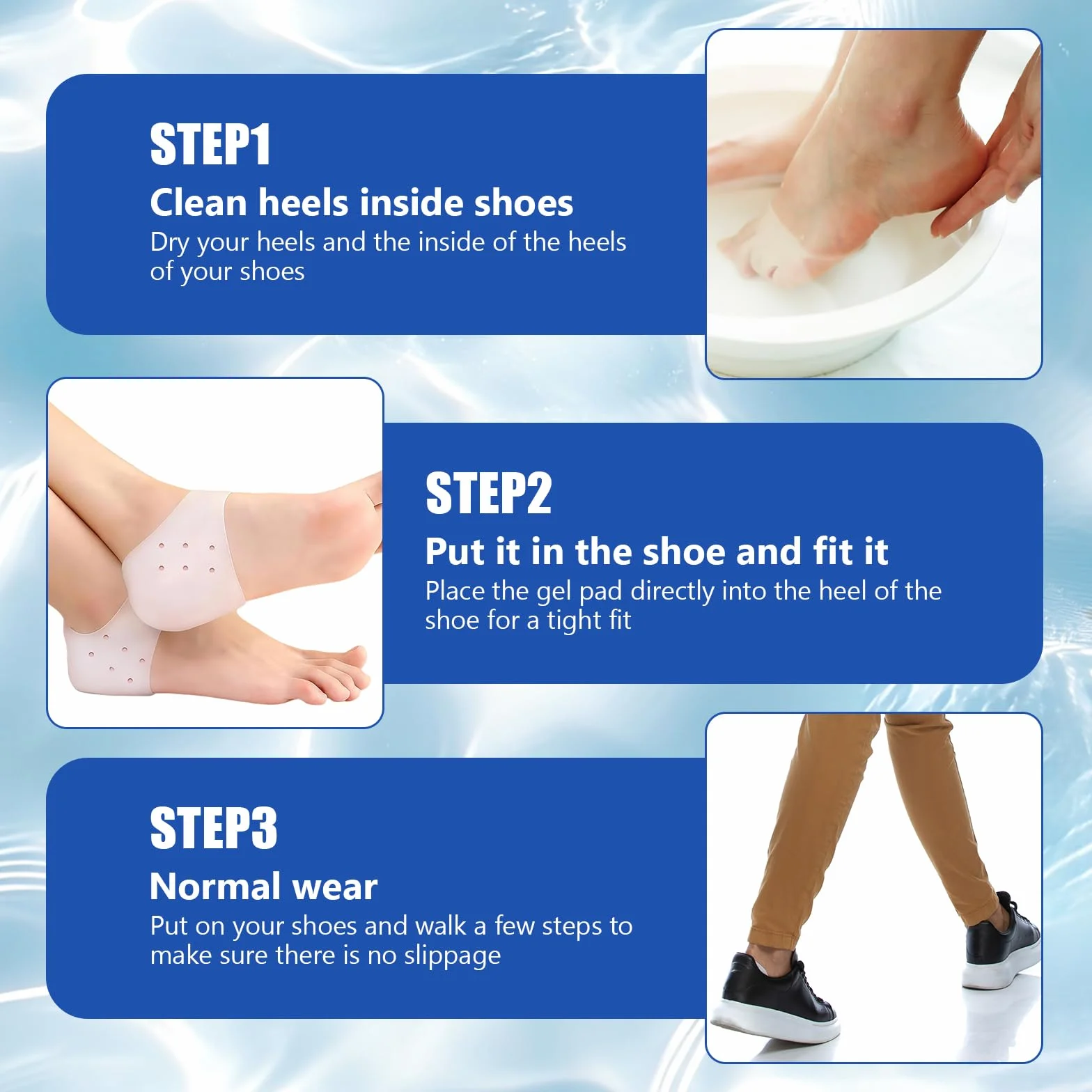 Protector De Silicona Para Talón Transpirables 3 Pares + 10 Piezas Tiritas Taloneras, Calcetin Taloneras De Talón Hidratantes, Blanco