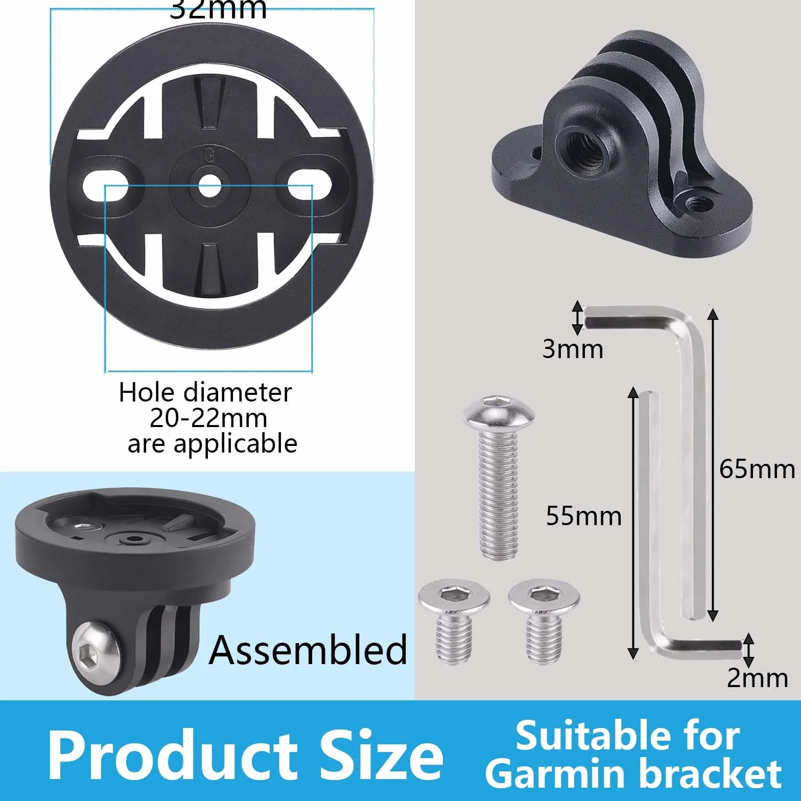 Soporte para Ordenador de Bicicleta, Gopro Bicicleta Ordenador Soporte para Garmin Edge, Soporte Bicicleta Adaptador Universal Combo, Soporte de Cámara para Uso Deportivo en Bicicleta