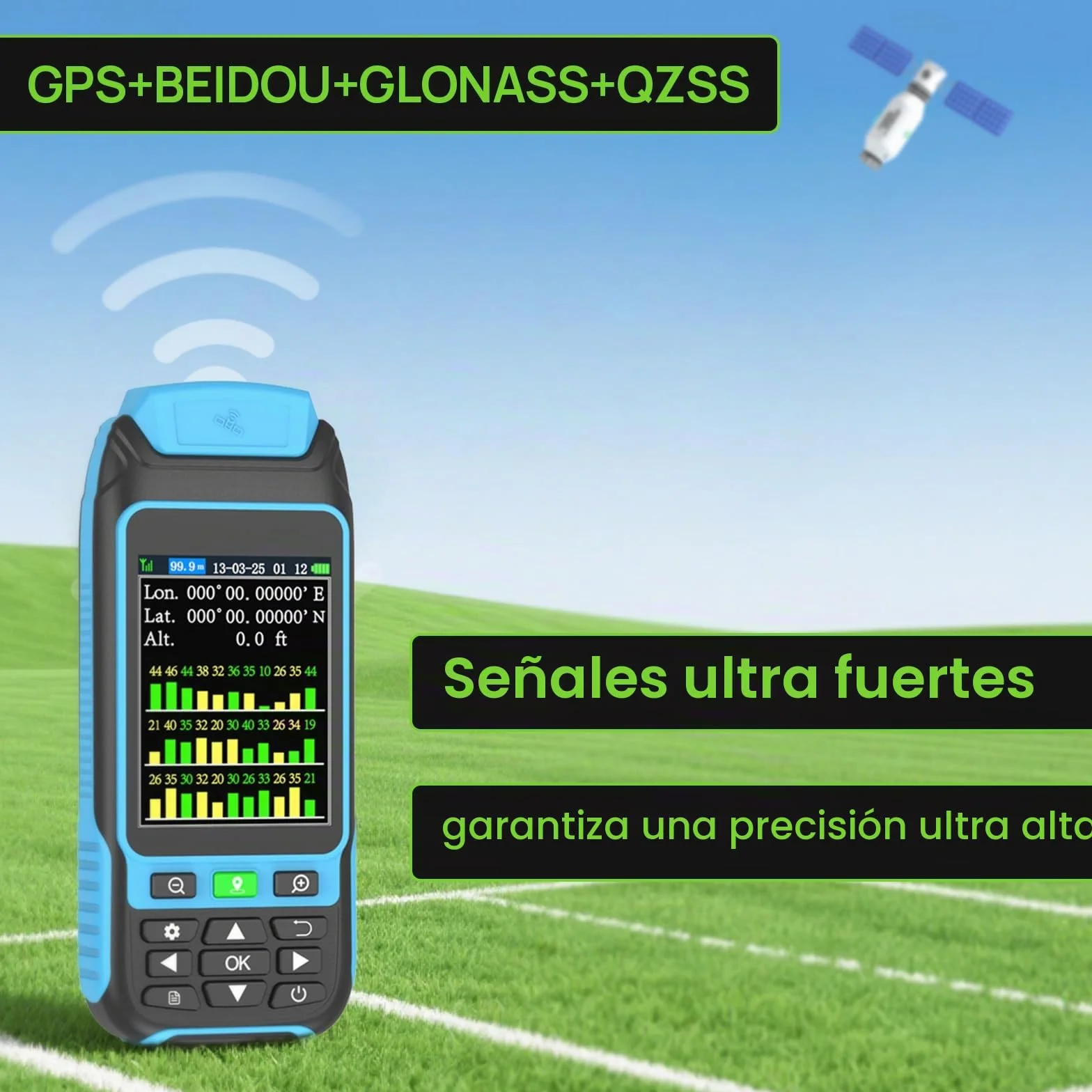 Equipo GPS de Topografía Portátil, Equipo de Medición Yerrestre Robusto y de Alta Precisión para Terrenos Montañosos, Tierras Agrícolas, Bosques, Ranchos y Minería Lacustre