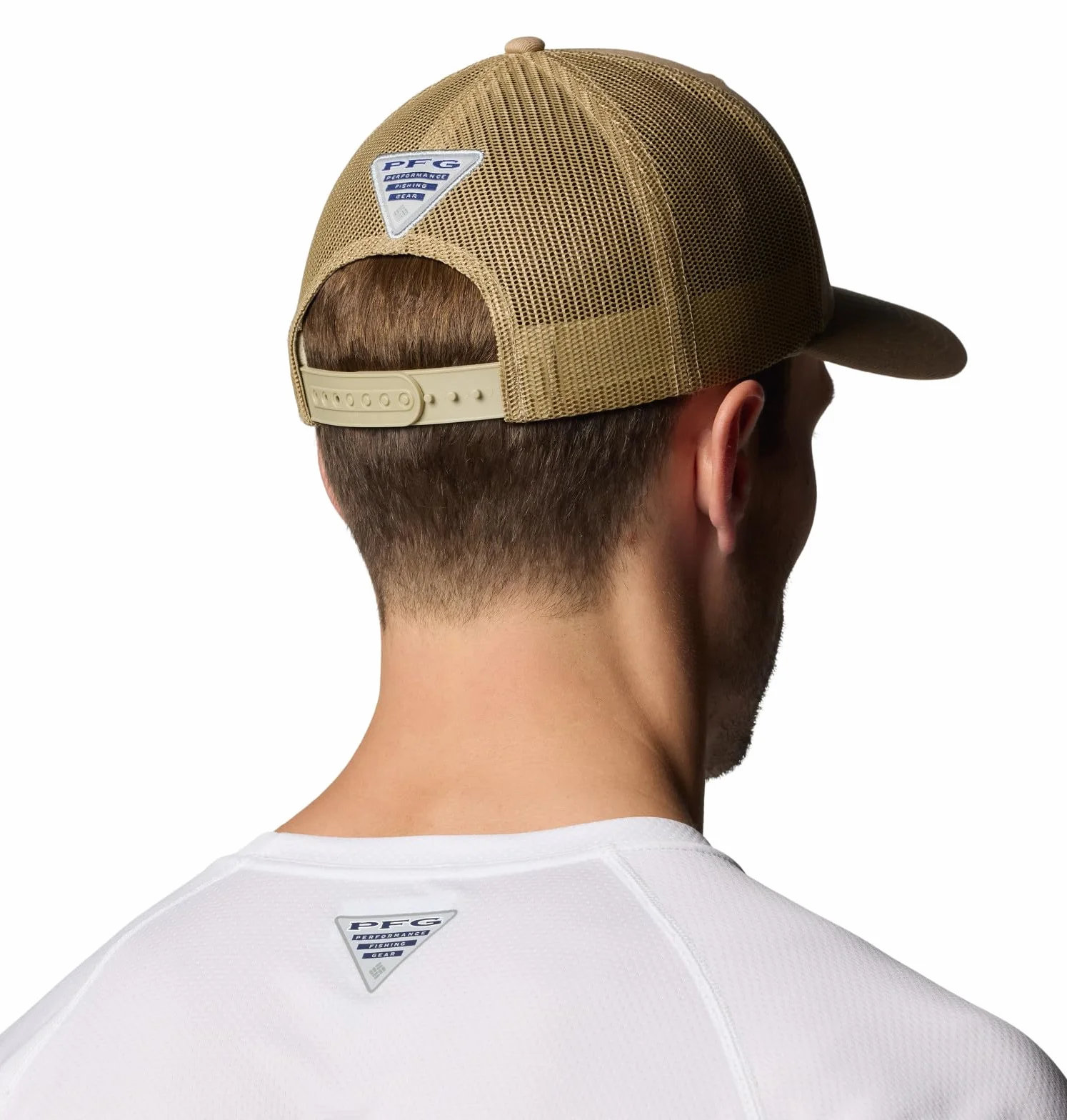Columbia PFG Logo Mesh Snap Back Tapa, Playa/Bajo, Talla única Unisex Adulto