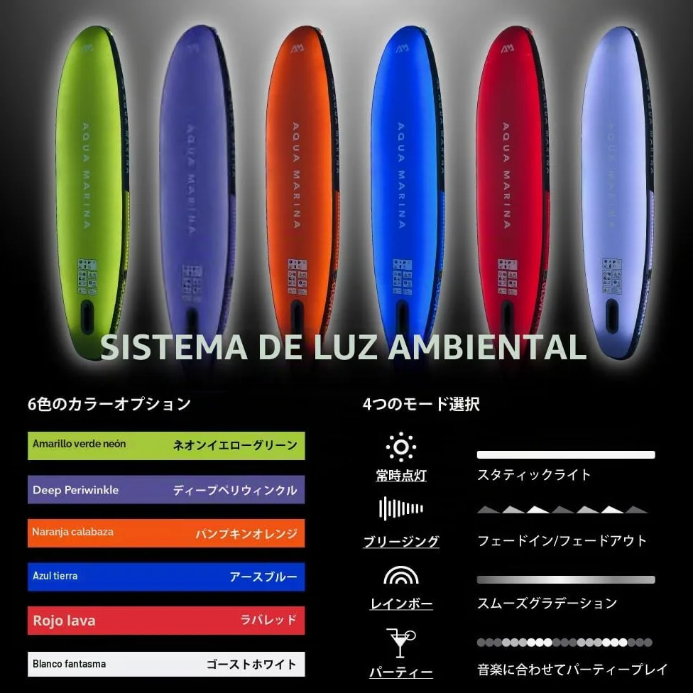 Aqua Marina Glow - Tabla de remo inflable de 10 pies y 4 pulgadas
