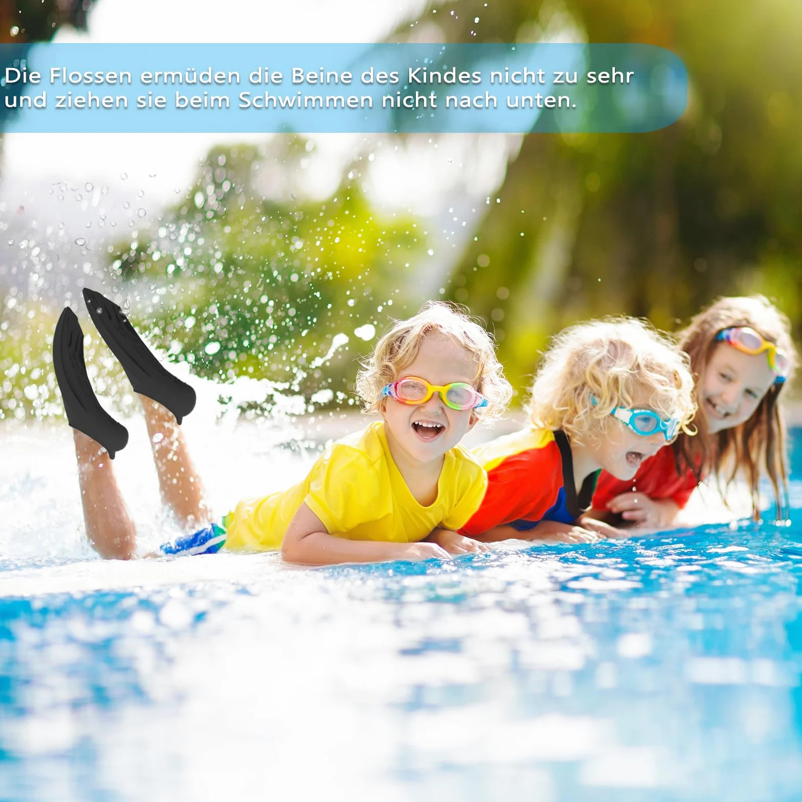 Aletas de natación para natación, Aletas de natación para niños, Aletas de natación para Entrenamiento, Aletas de Silicona Flexible para jóvenes, Aletas de natación para Adultos, Mujeres y