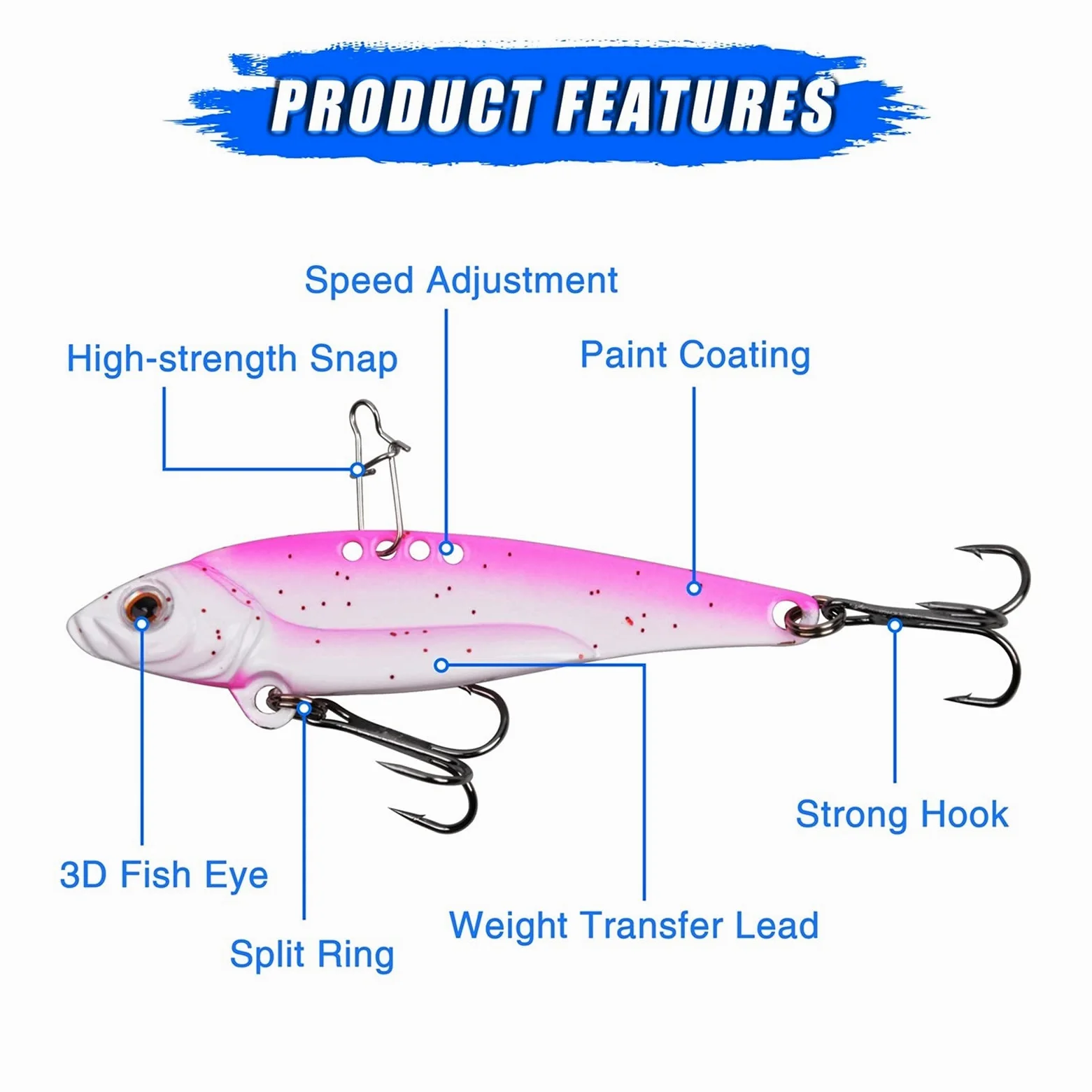 caihuashopping Señuelos de Pesca Fueruras de Pesca metálica Que se Hunde cucharas de Cebo Artificial Blade Switchebits Establecido para la Pesca de señuelos de Walleye 5pcs / 10pcs Cebos Artificiales