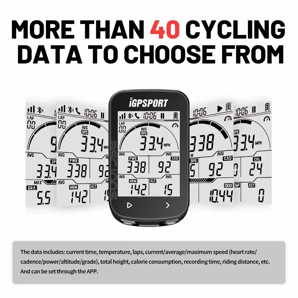 iGPSPORT BSC100S Ciclocomputador GPS 2,6 Pulgadas Ant+ Inalámbrico Impermeable IPX7 Velocímetro Odómetro 40 Horas Batería