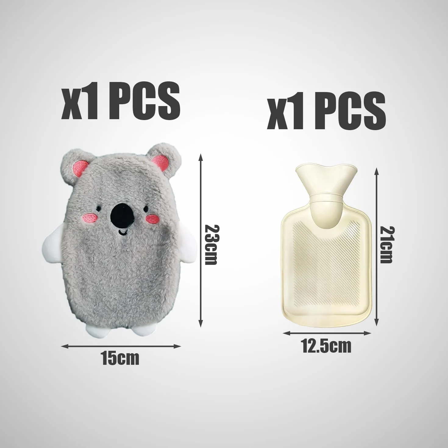 Koala Botella de Agua Caliente de Felpa Extraíble, Bolsa de Agua de PVC con Temperatura Constante