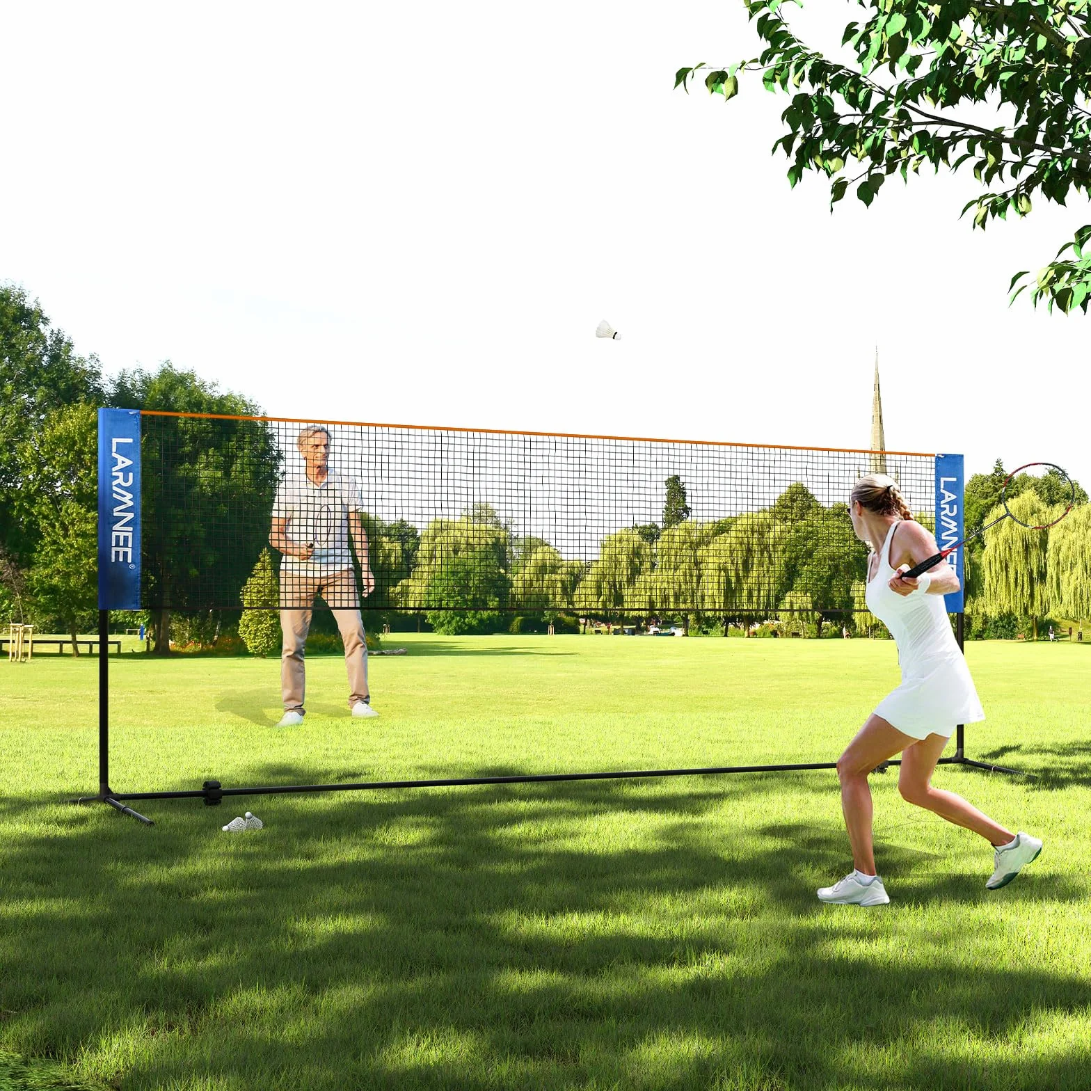 Red de Bádminton Plegable Ajustable Portátil para Exteriores LARMNEE