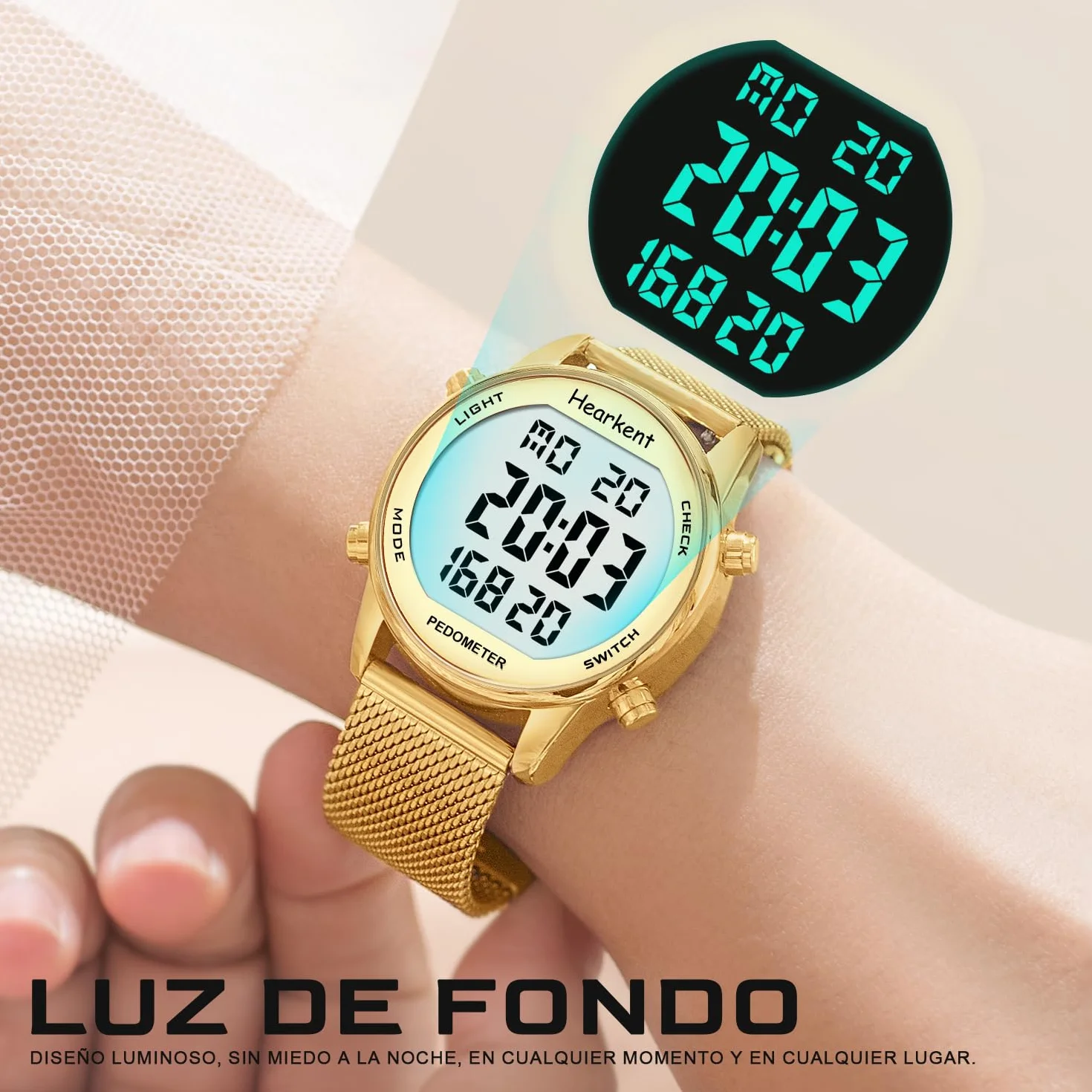 Reloj con podómetro para Caminar, rastreador de Pasos para Mujer con Contador de calorías, Reloj Deportivo Digital Resistente al Agua hasta 30 m, sin Necesidad de Cargar ni de Usar una aplicación