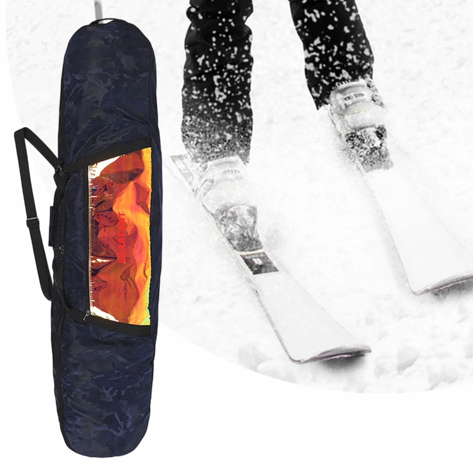 Fenteer Bolsa de Snowboard Bolsa para Patines para Tabla Snowboard Funda de Transporte Transporte de Viaje para Viajes por Carretera Patinaje sobre Hielo Snow
