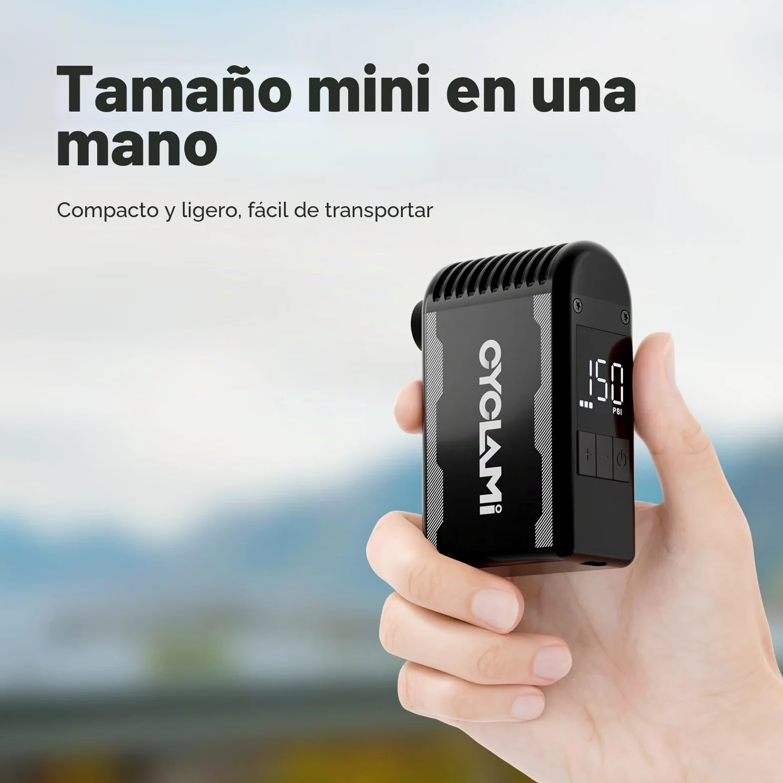 A2MAX Bomba de Bicicleta 150PSI Mini Eléctrico de la Bicicleta con Manómetro Digital Bomba Portátil Parada Automática con Válvulas Presta y Schrader para Bicicletas de Carretera y de Montaña