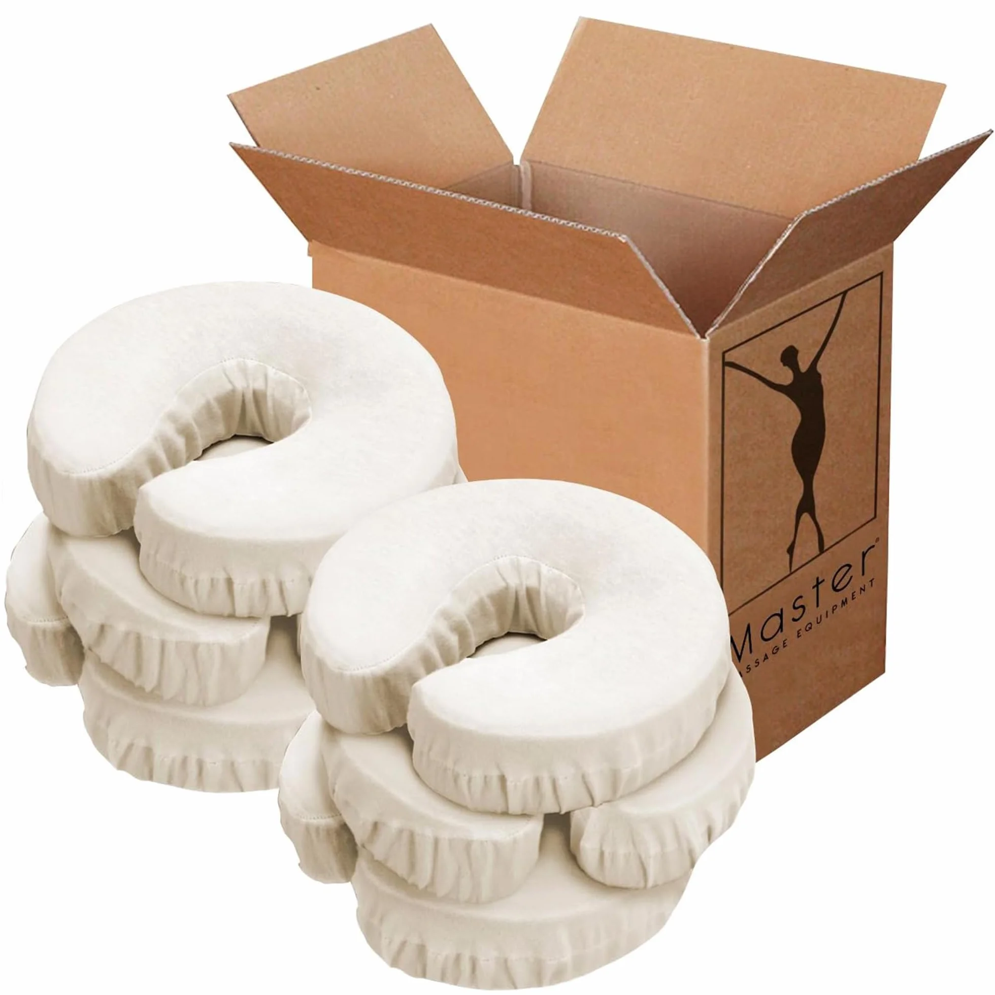 Master Massage Fundas de cabeza lavables 100% algodón para camilla de masaje, 6 unidades, crema