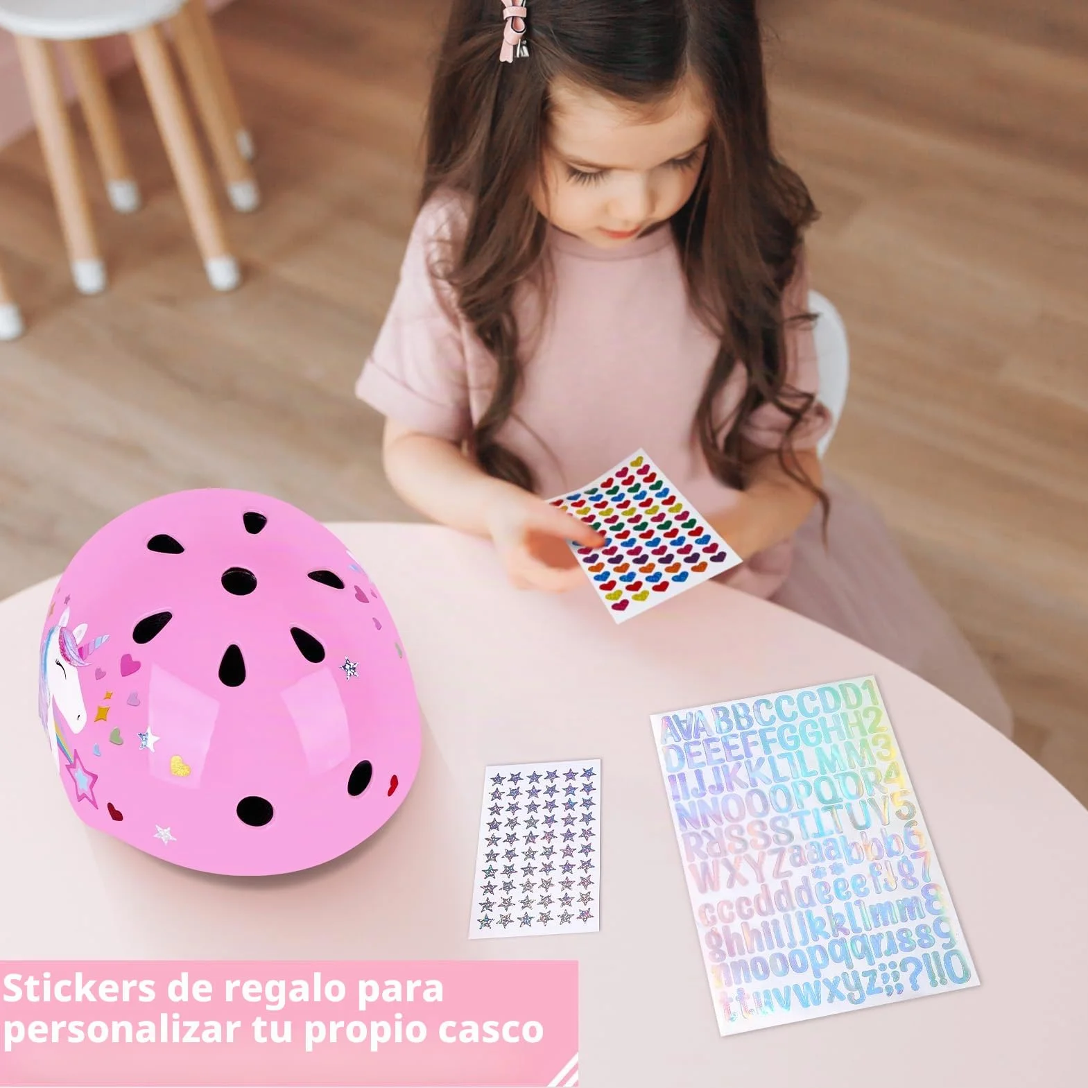 Casco Bicicleta Niños, Unicorn Castle Cascos de Ciclismo para Niños Ajustable Casco Infantil Patinete Rollerskate de 3 a 8 Años