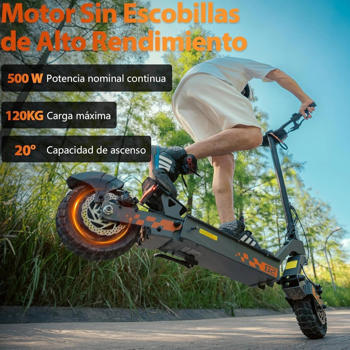 Kukirin G2 Patinete Eléctrico Adultos 800W 15Ah 60km 10 Pulgadas Doble Suspensión