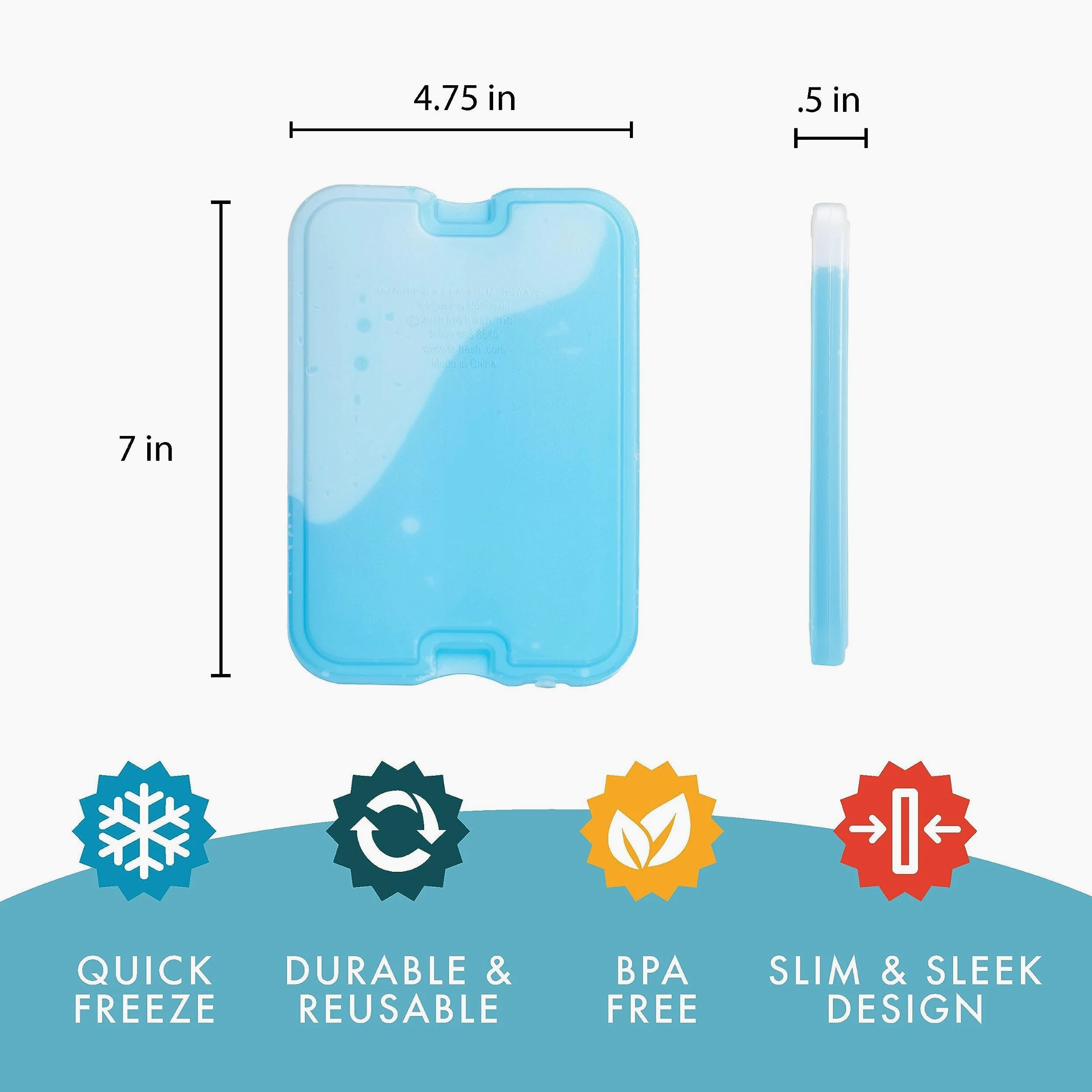 Cool Coolers by Fit + Paquetes de hielo delgados XL, reutilizables, reutilizables y duraderos, paquetes fríos para loncheras, paquetes de hielo para loncheras, bolsas de hielo para loncheras,