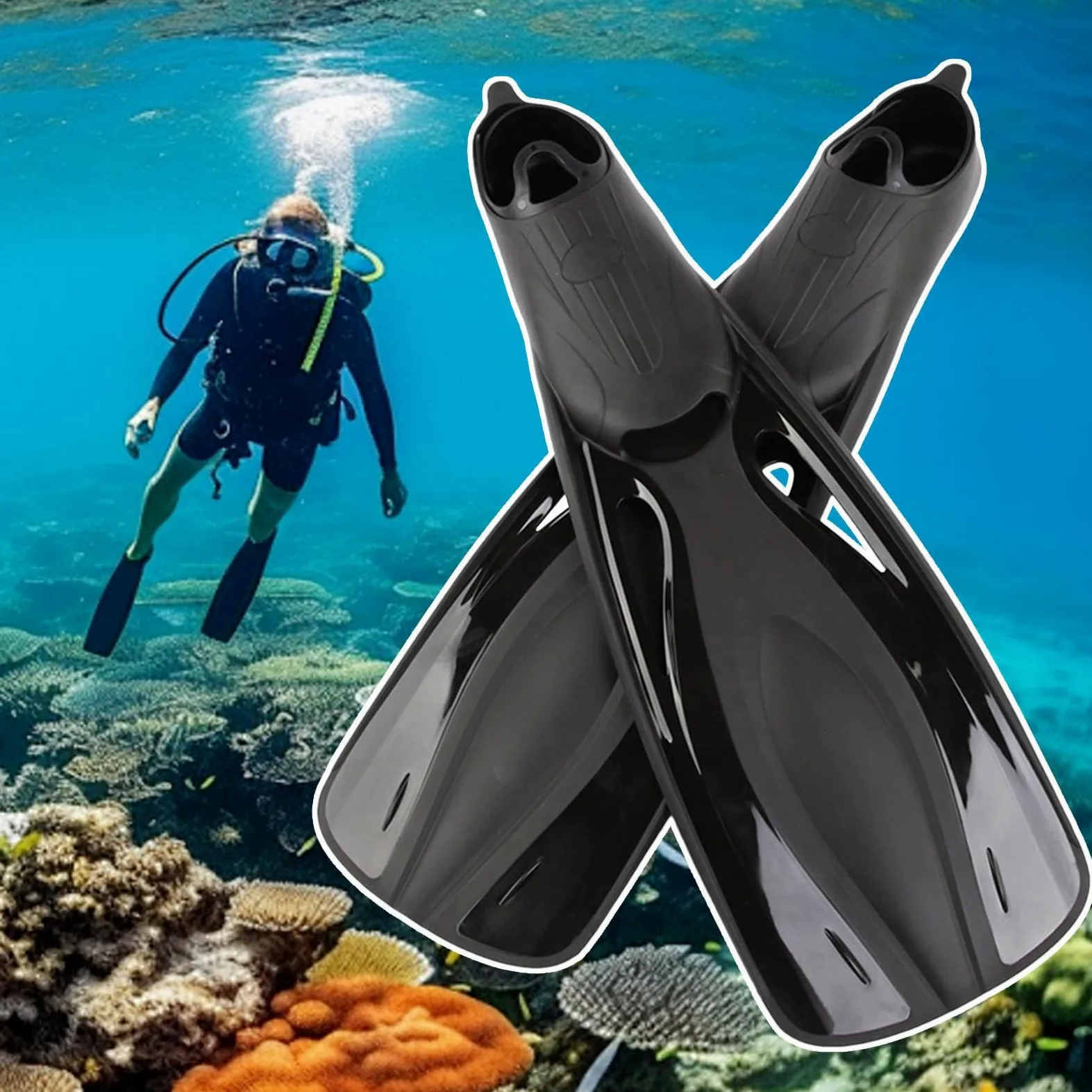 Aletas Snorkel - Juego de Snorkel Con Aletas Para Adultos | 1 Par Tamaño Viaje Deportes Al Aire Libre Equipo de Buceo Actividades acuáticas para Piscina Mar Aguas Profundas y Profundas