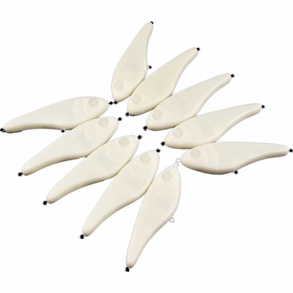 Cebos for Lucio en Blanco, 10 Uds., 12cm/38,1g, Fregadero Lento, sin Pintar, Señuelos de Pesca Artificiales, cebos Duros DIY, Aparejos almizclados