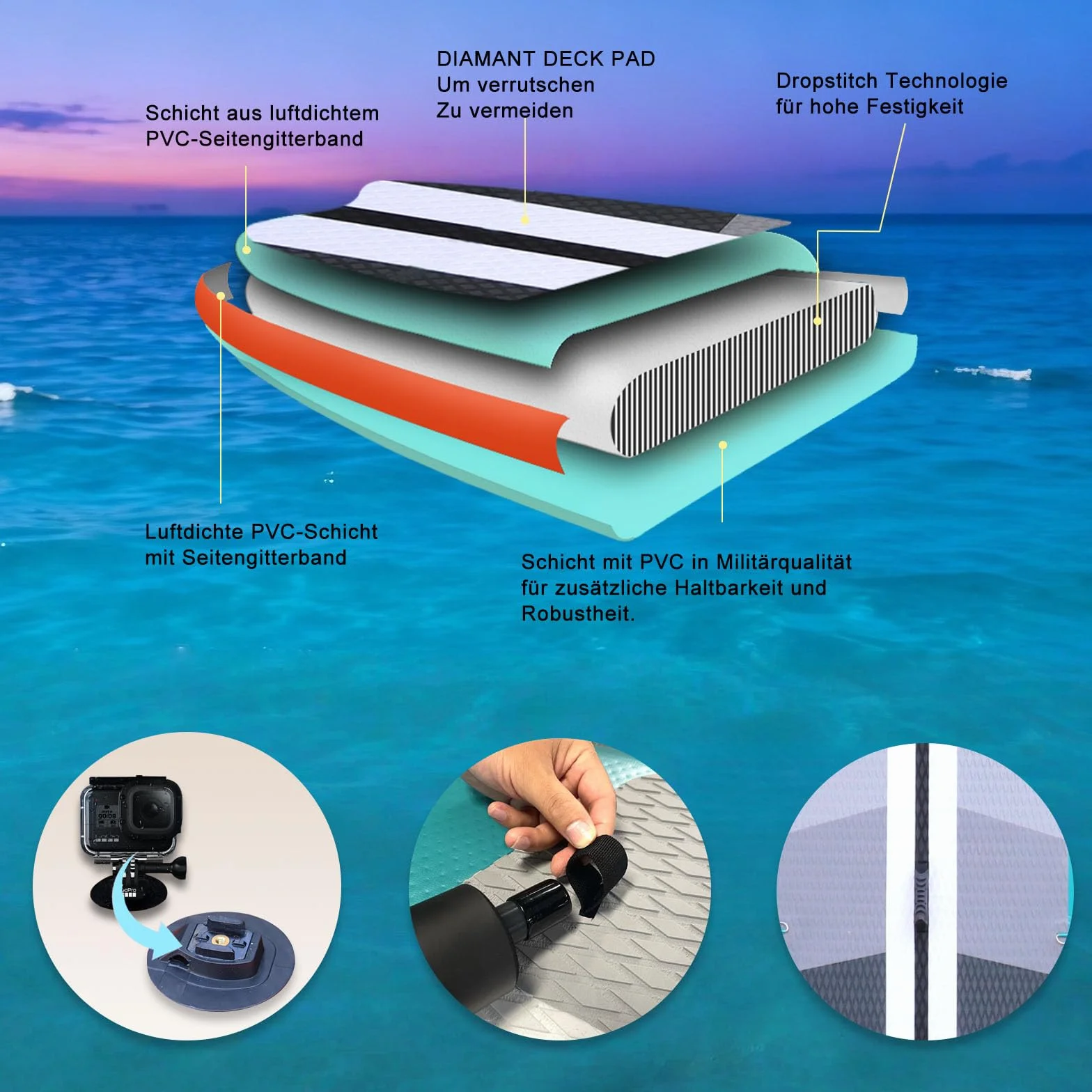 Tabla Hinchable de Paddle Surf 330x76x15 cm 150 kg Asiento Kayak Aleta Desmontable Remo Ajustable Verde Menta