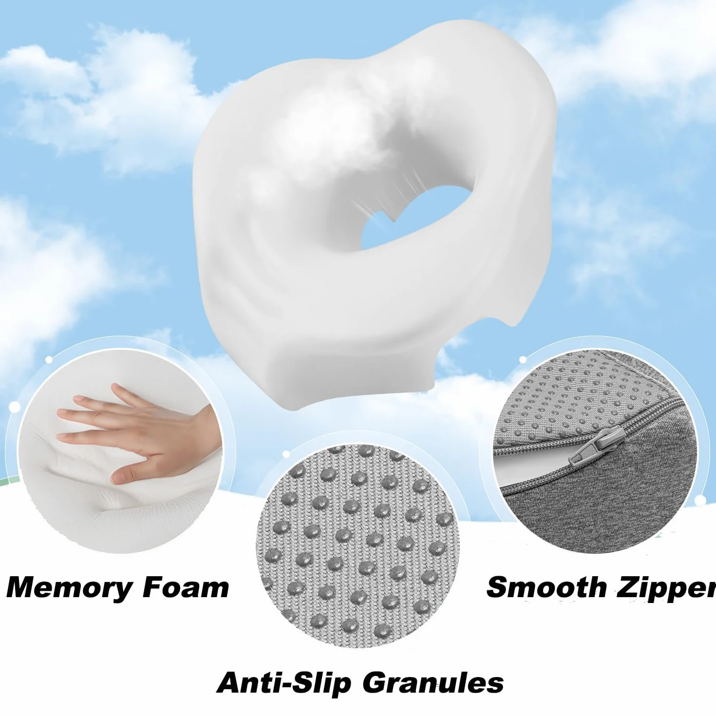 Almohada de Masaje Boca Abajo Reposacabezas Ergonomico para Cama