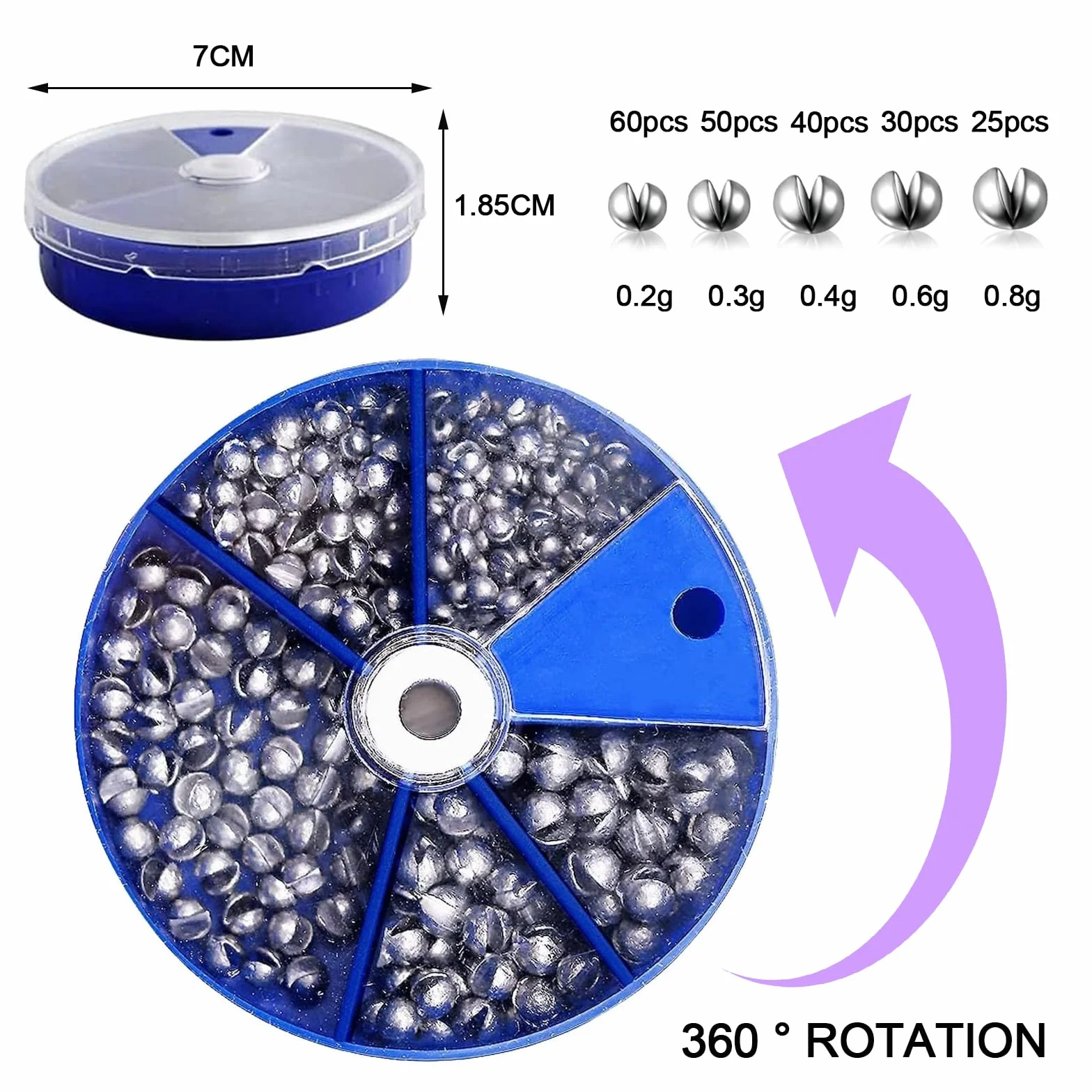 10 pcs Flotadores de Pesca de Mar con Plomos Pesca Boyas de Pesca de Diferentes Tamaños Bobbers para Pesca Nocturna en El Mar (0.6g/0.8g/1.2g/2.5g/3g/4.5g)