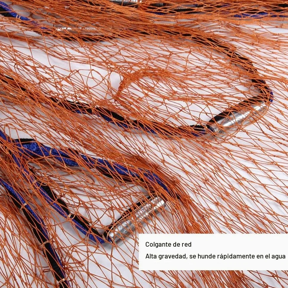 CHICIRIS Red de Pesca Automática, Atarraya Profesional para Pesca con Cebo con Colgante de Acero, Cuerdas Gruesas para Mayor Distancia, Malla Ligera para Neumáticos de 2,5 X 3,5 M