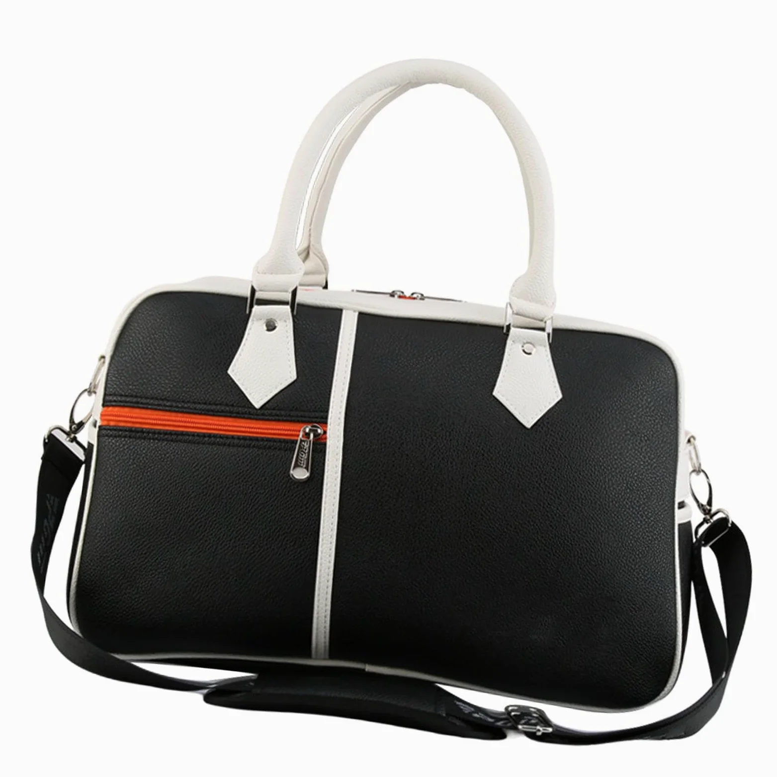 Bolsa de Lona de PU, Bolsa Deportiva de Viaje con Patrón de Lichi con Compartimento para Zapatos, Correa Desmontable para Gimnasio, Entrenamiento y Fitness (Negra)