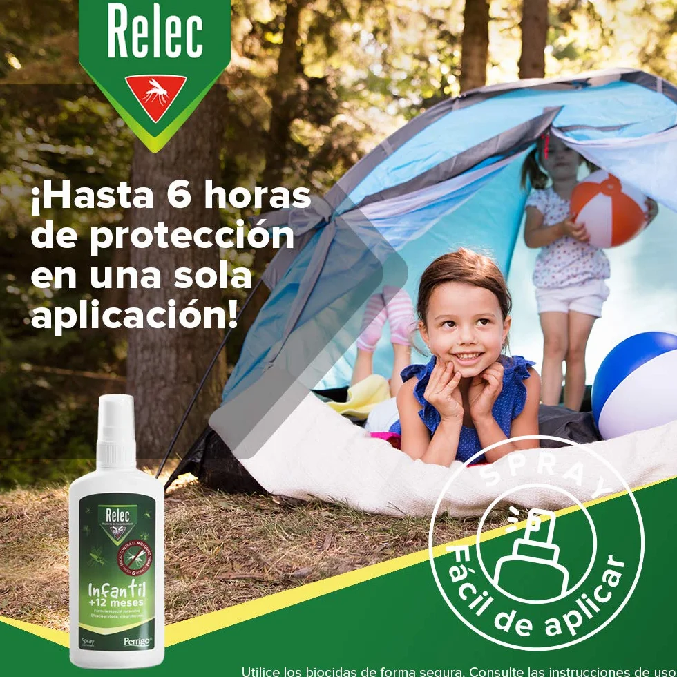 Relec Infantil Spray Antimosquitos 100 ml Repelente Mosquitos +6 Meses Dermatológicamente Testado Mosquito Tigre