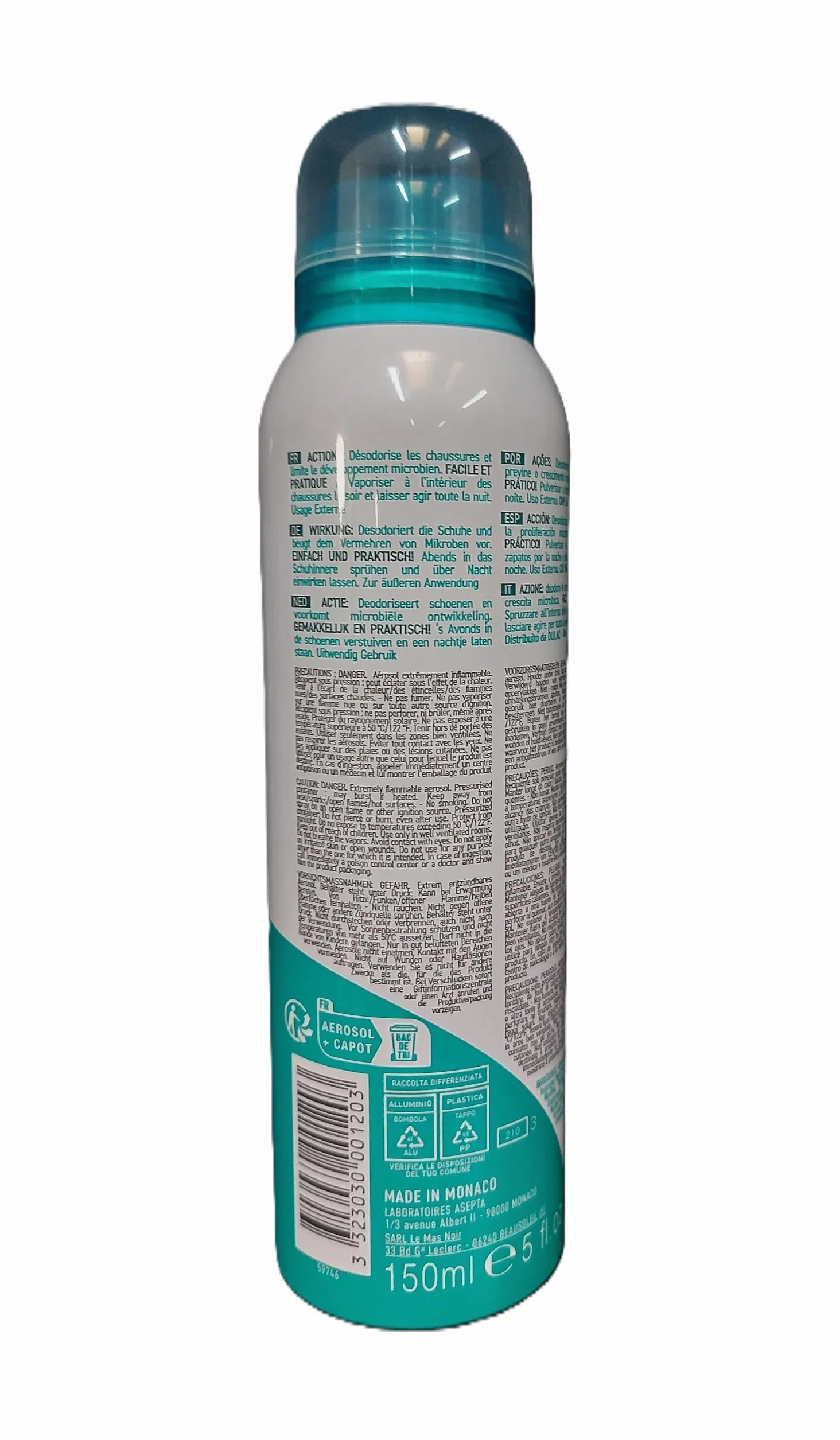 AKILEÏNE® Spray Para Calzado 150 ML Eliminación de Olores Protección Microbiana