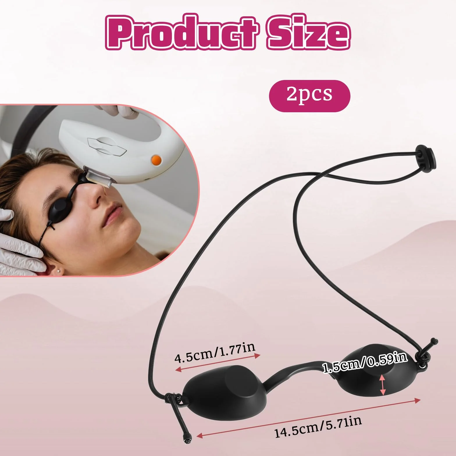 Gafas de solárium protección UV bronceado LED negro