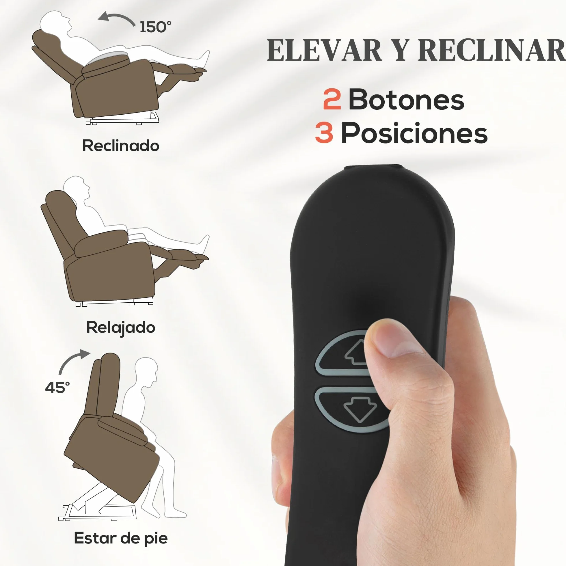 HOMCOM Sillón Relax Reclinable Eléctrico Levanta Personas, Sillón Elevador, con Puerto USB, Control Remoto, Marrón