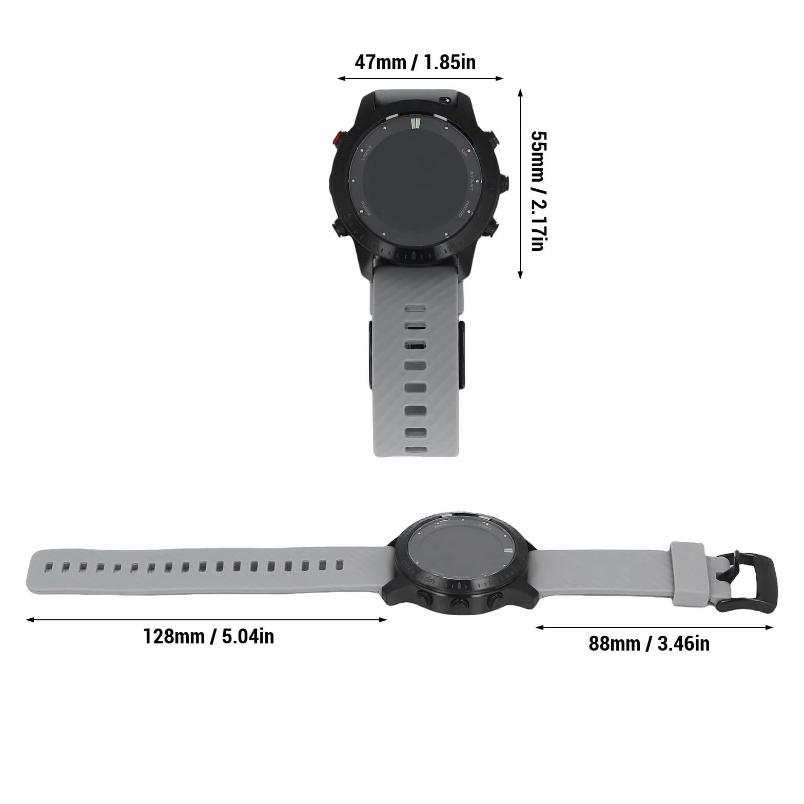 Reloj de Pulsera de Buceo Reloj Deportivo Inteligente con Bluetooth 100 M Computadora de Buceo para Hombres Aleación Ligera de Ti con Correa Gris Claro