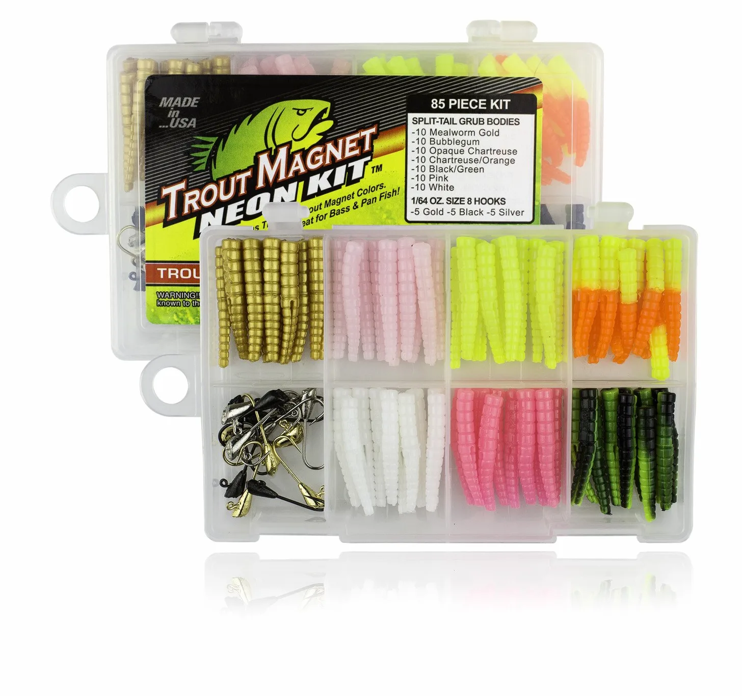 Trout Magnet Ultimate Bundle - Kit de Equipo de Pesca de Trucha de 82 Piezas, sedal Trout S.O.S. de 320 m, sedal de Pesca de monofilamento, Cabeza de sedal de fluorocarbono Phantom y 4 flotadores